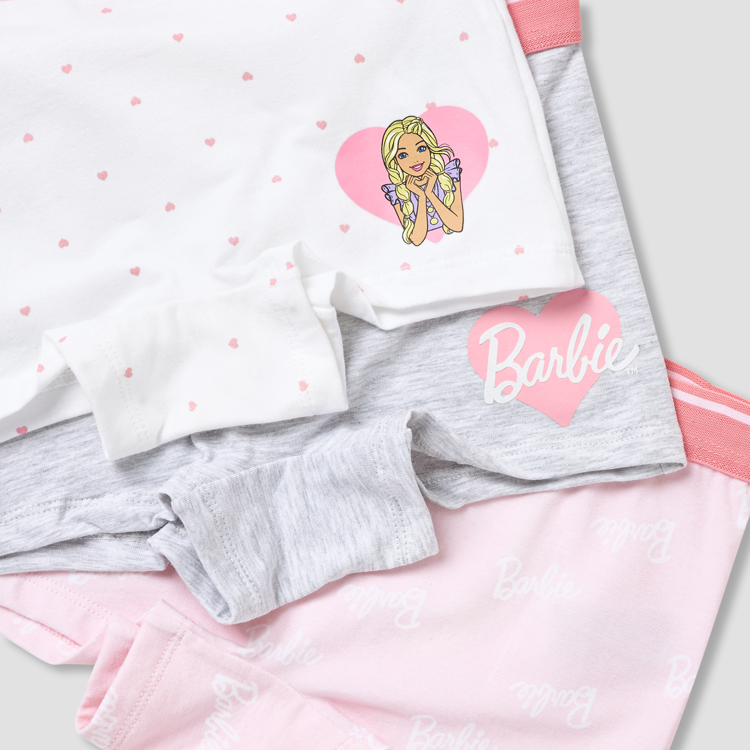Pack of 3 Cotton Boxers with Barbie Print-girls-clothing-innerwear-panties-image-6