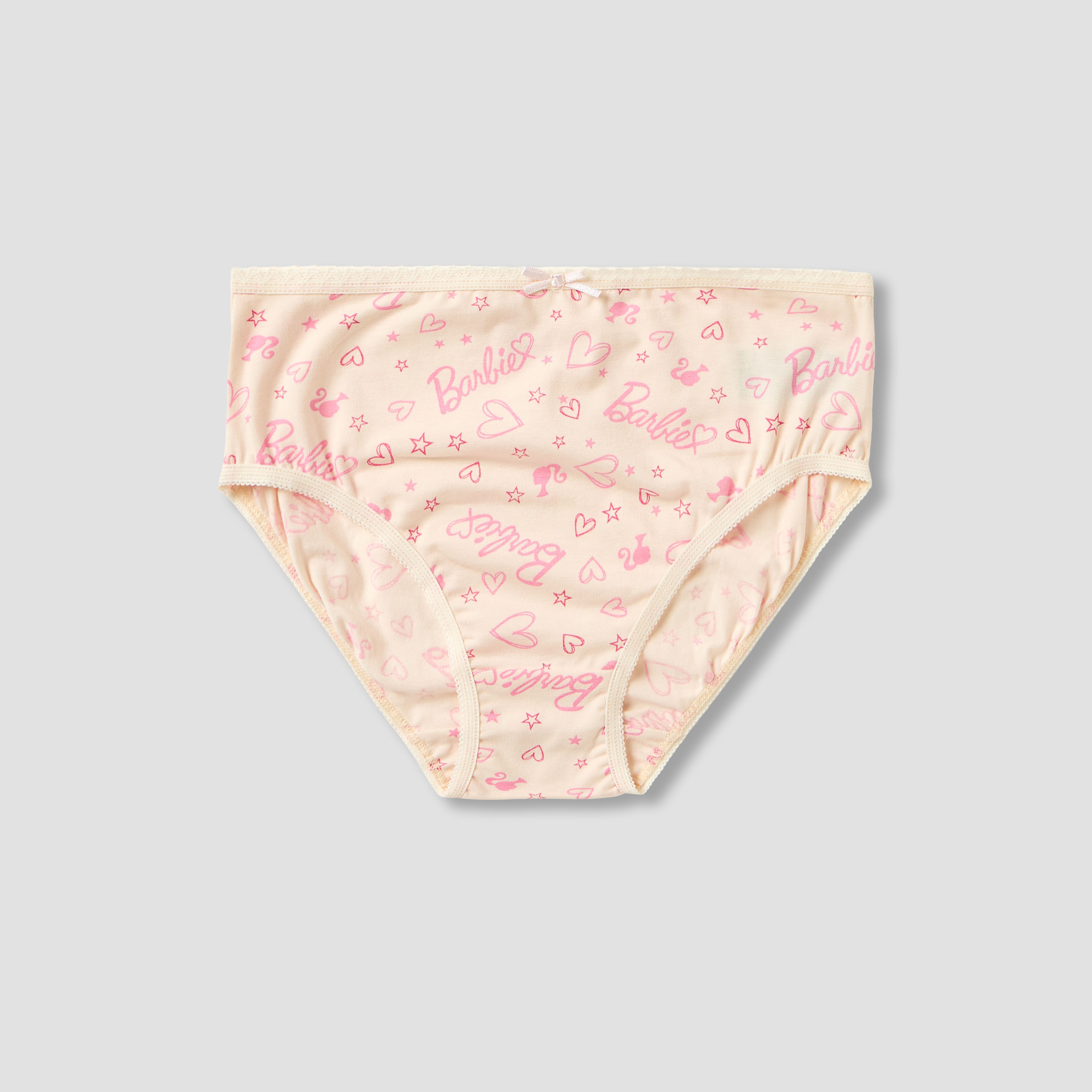 Pack of 3 Cotton Briefs with Barbie Print-girls-clothing-innerwear-panties-image-2