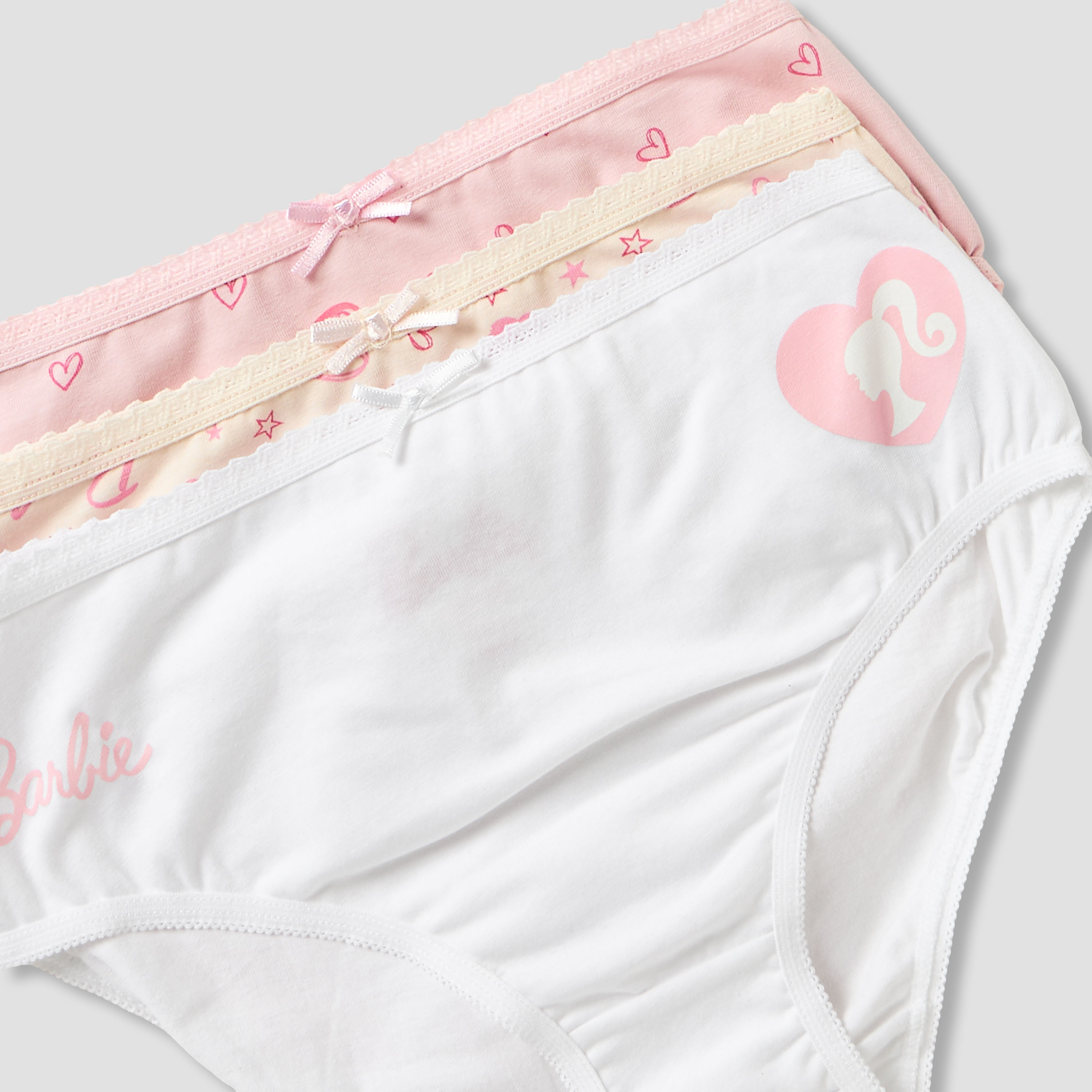 Pack of 3 Cotton Briefs with Barbie Print-girls-clothing-innerwear-panties-image-5