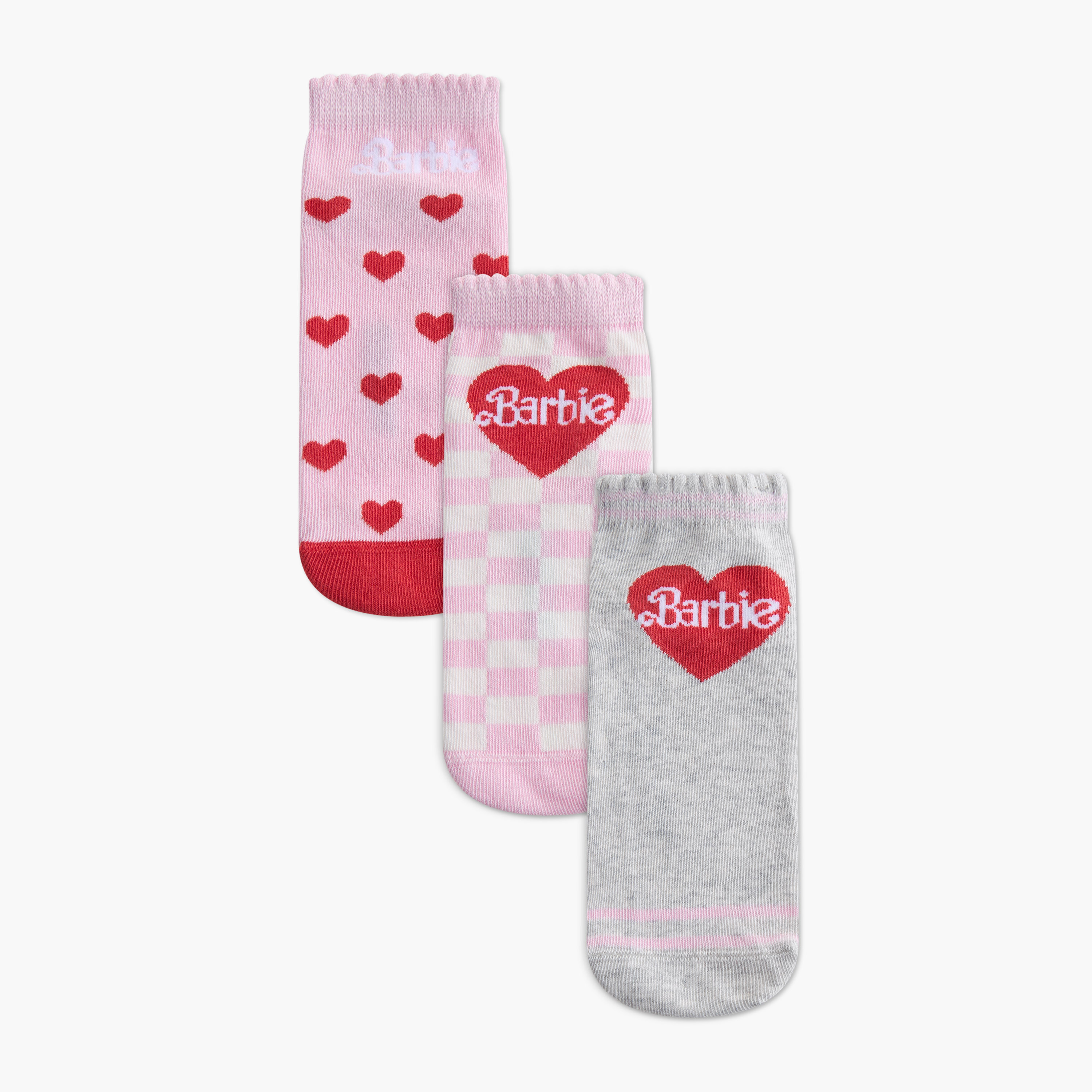 Girls Socks with Barbie Print - Set of 3-girls-accessories-socks-image-1