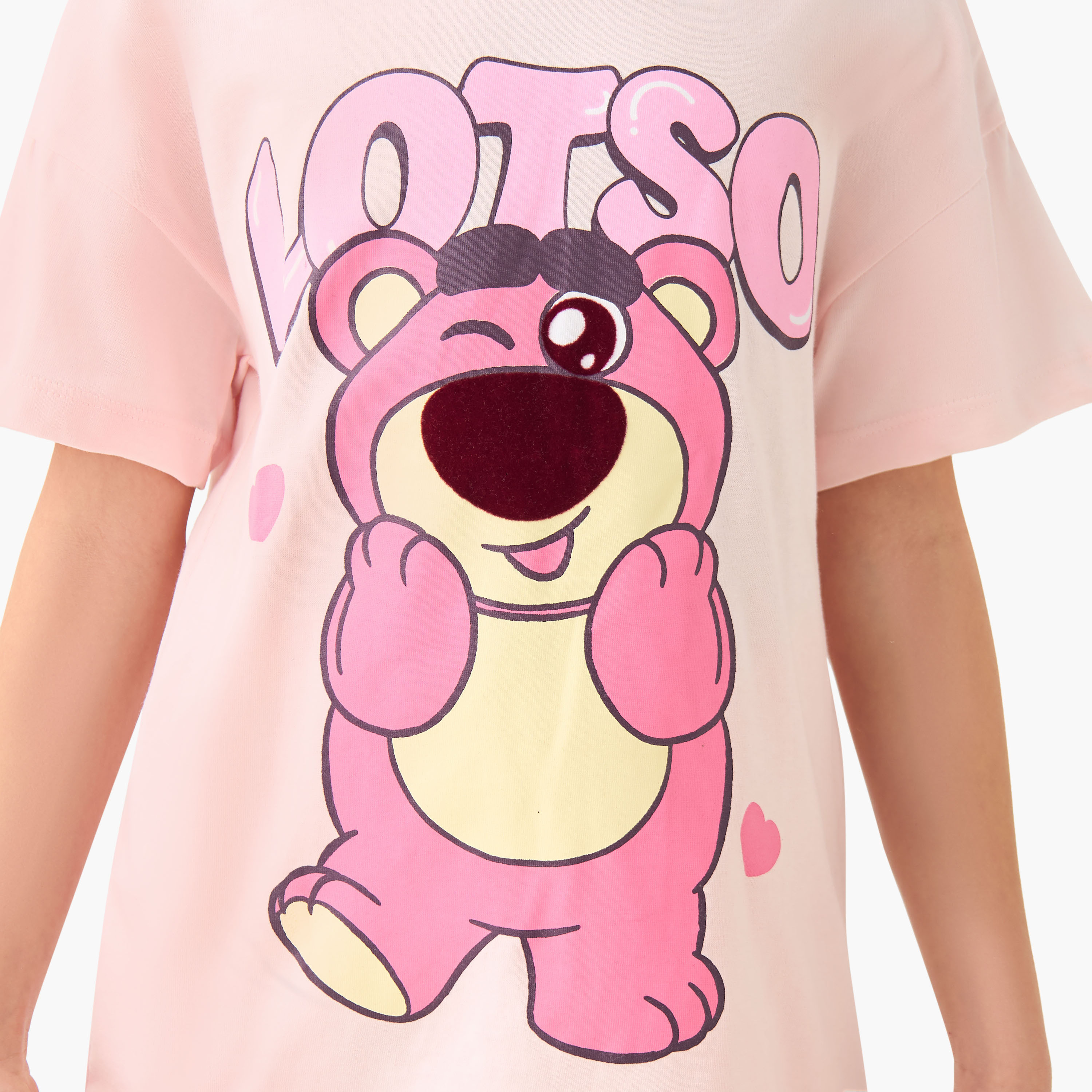 Disney Girls T-shirt and Pyjama Set with Lotso Print - Cotton - Short Sleeves - Crew Neck-girls-clothing-nightwear-image-6