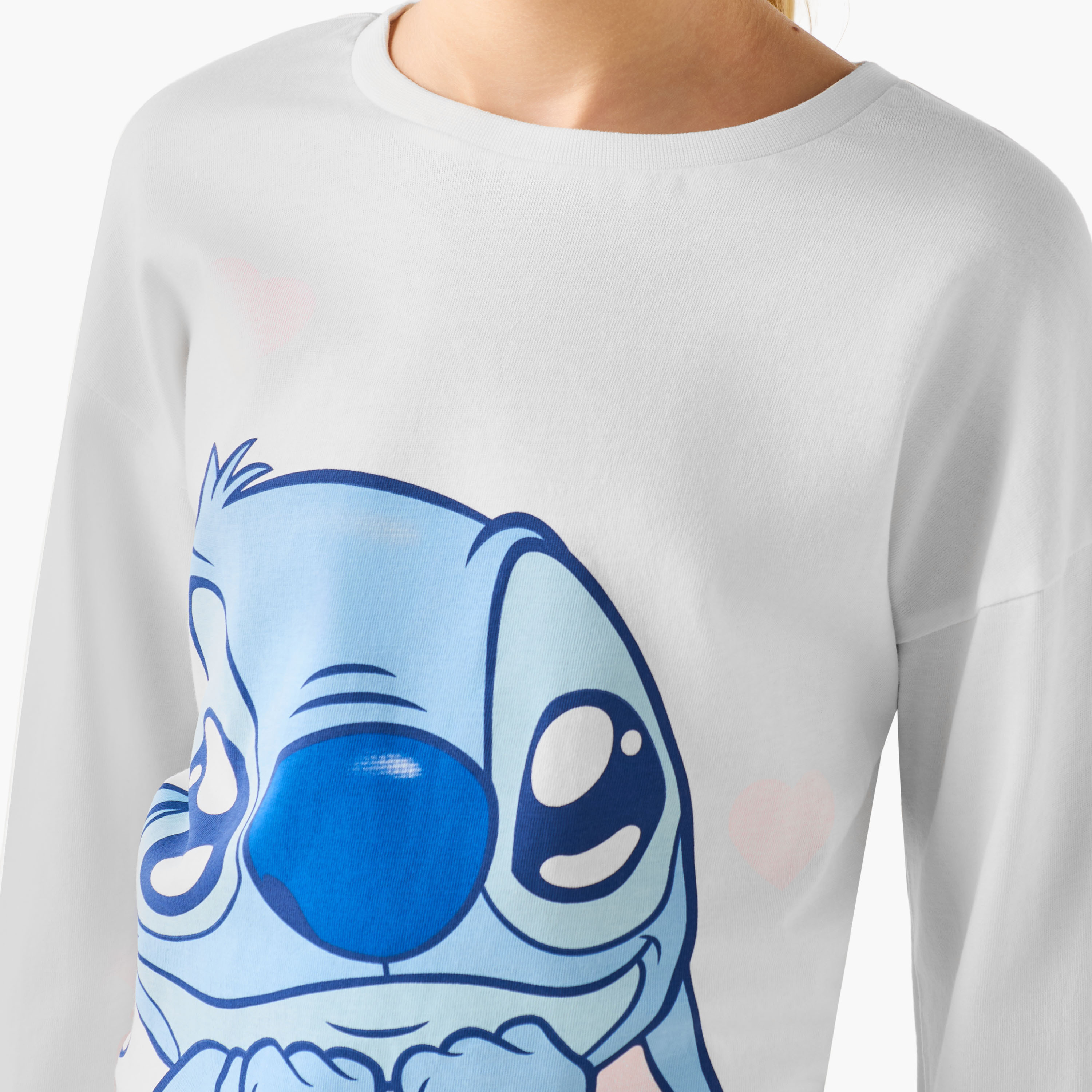 Stitch Print Pyjama Set-girls-clothing-nightwear-image-5