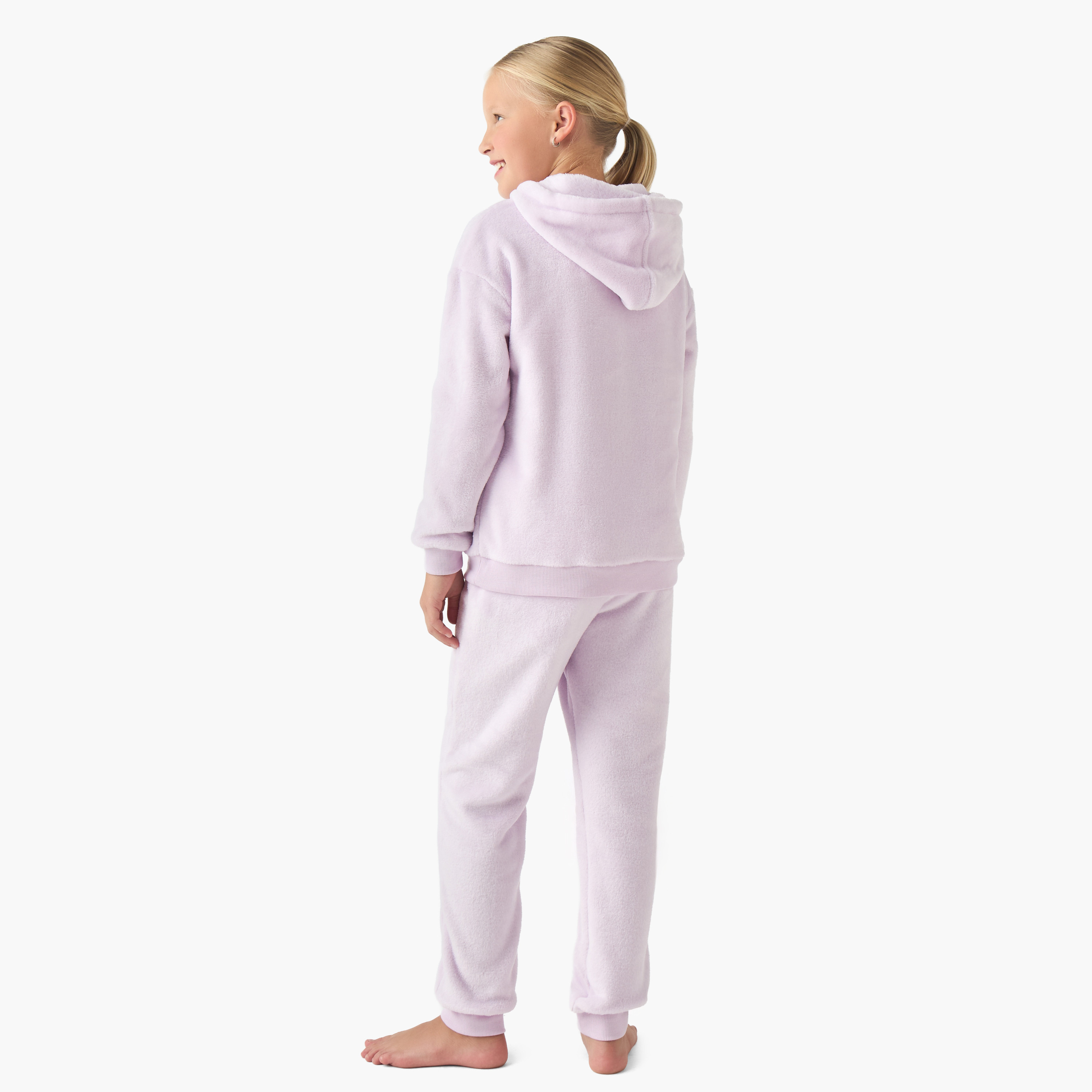 Disney Girls Sweatshirt and Pyjama Set with Stitch Angel Texture - Polyester - Long Sleeves - Hood-girls-clothing-nightwear-image-4