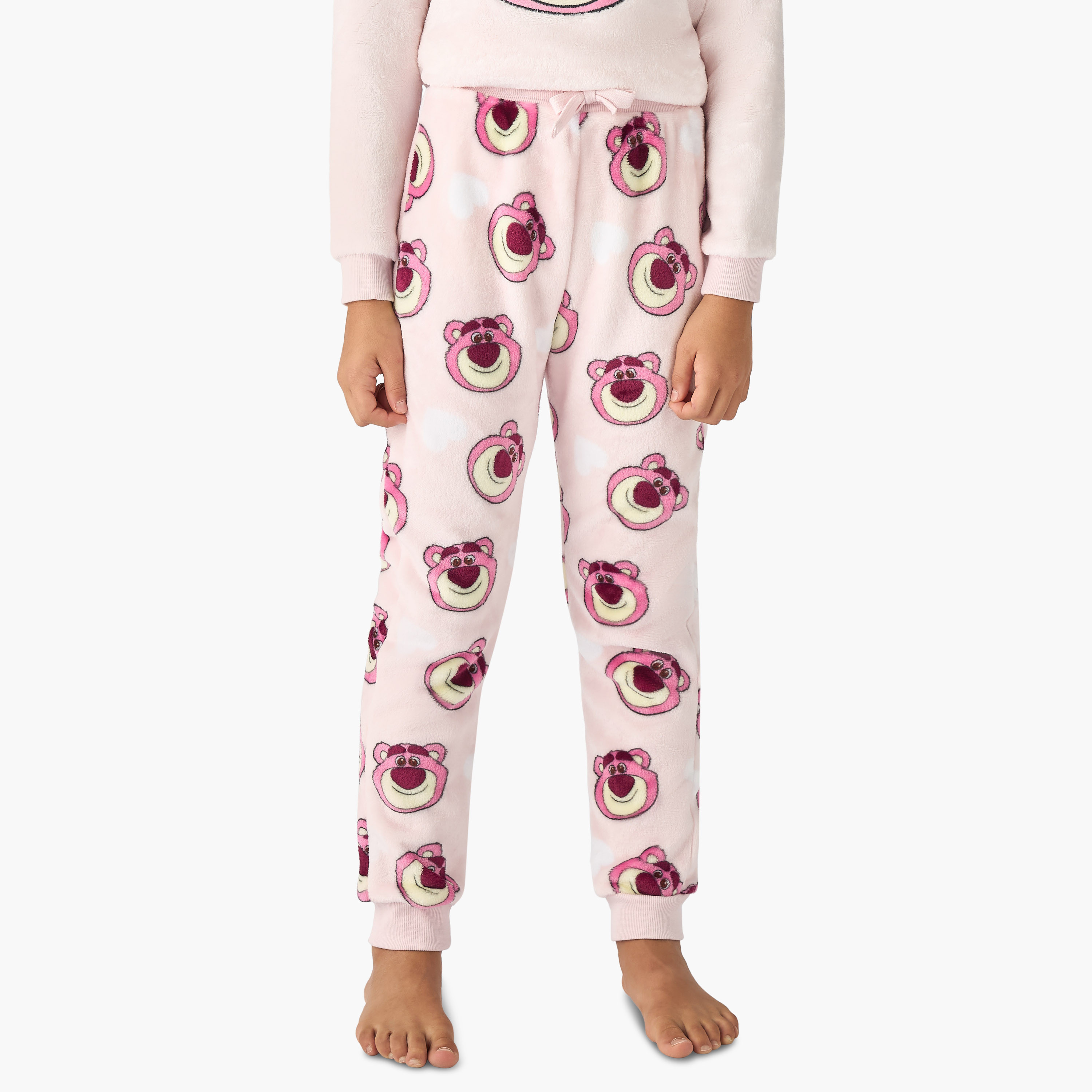 Disney Lotso Textured T-shirt and Pyjama Set-girls-clothing-winterwear-pyjamasets-image-3
