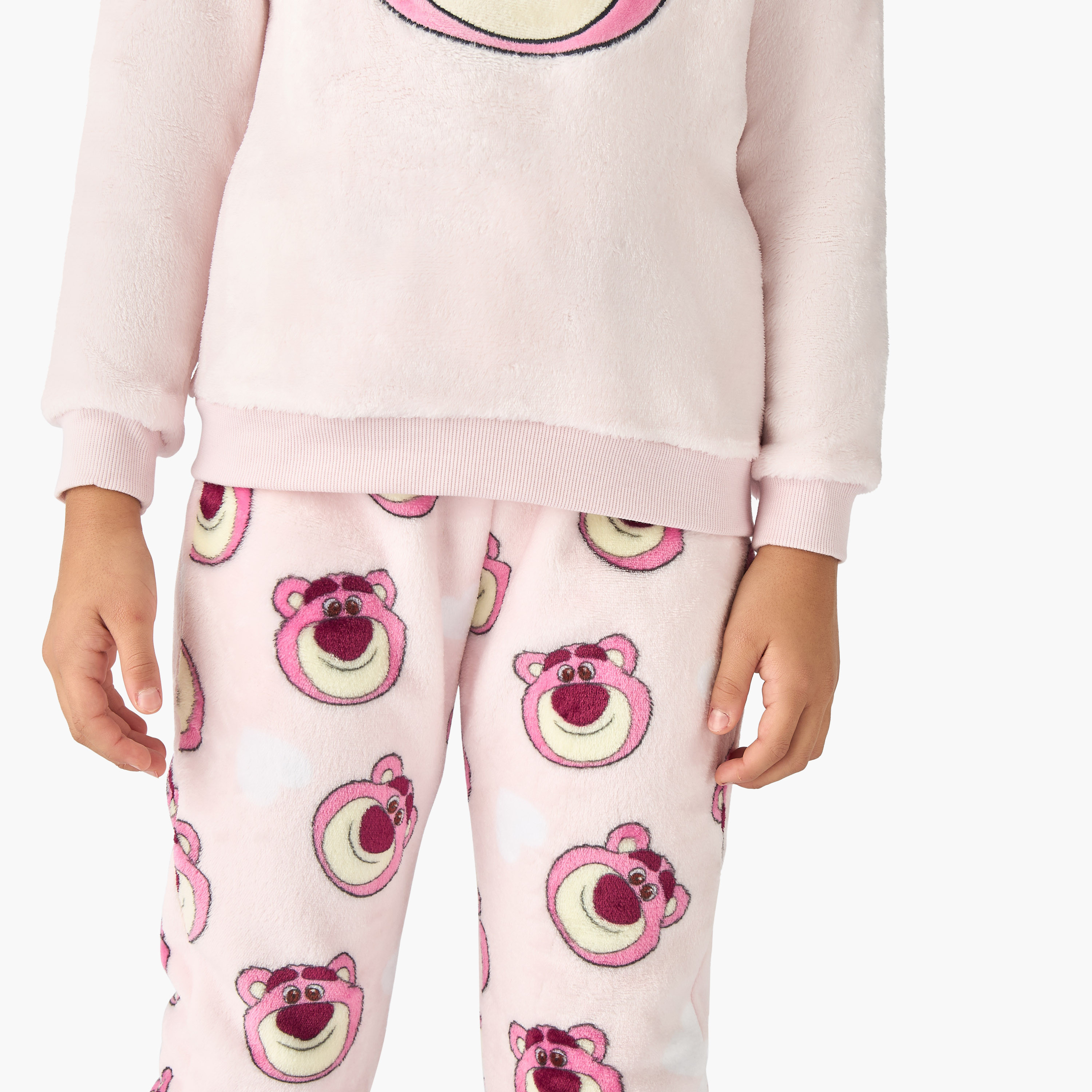 Disney Lotso Textured T-shirt and Pyjama Set-girls-clothing-winterwear-pyjamasets-image-5