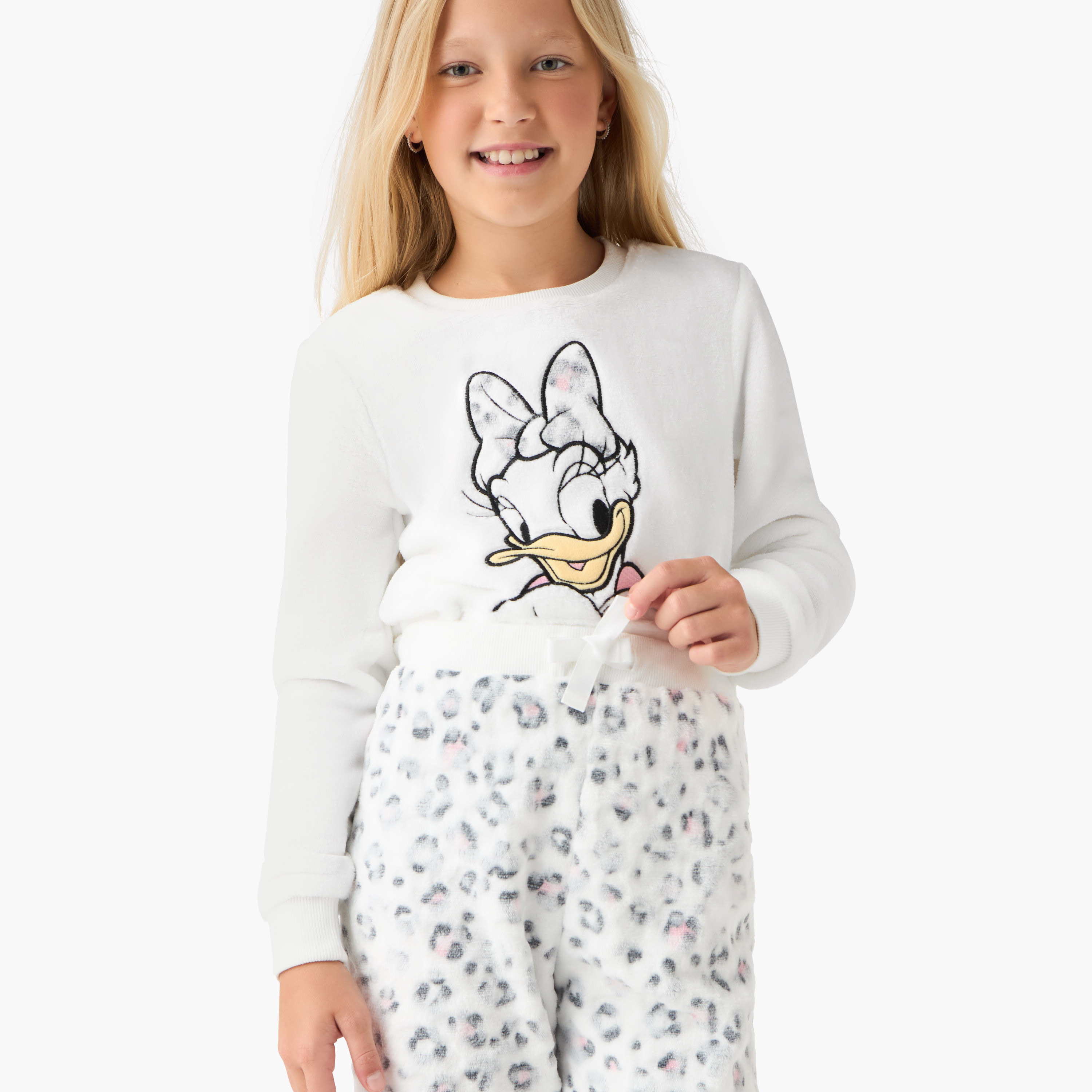 Disney Girls Pyjama Set with Daisy Duck Print - Cotton Blend - Long Sleeves - Round Neck-girls-clothing-nightwear-image-5