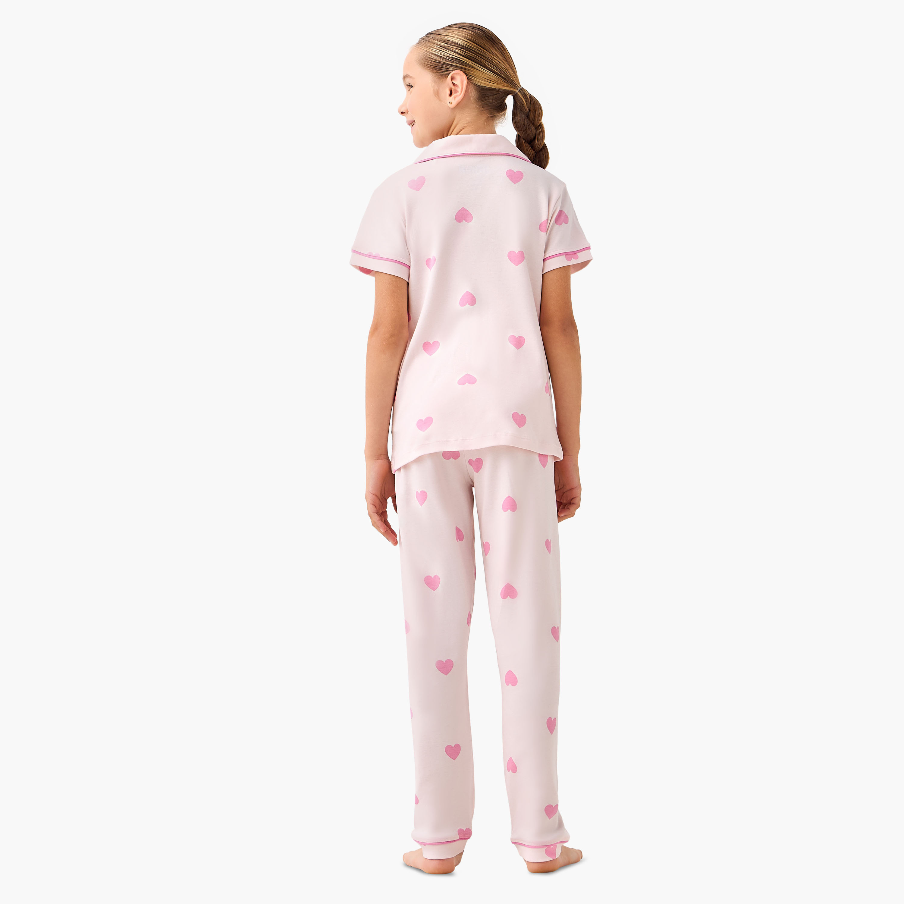 طقم بيجاما قطن بياقة وأكمام قصيرة وزخارف ستيتش من ديزني-girls-clothing-nightwear-image-3