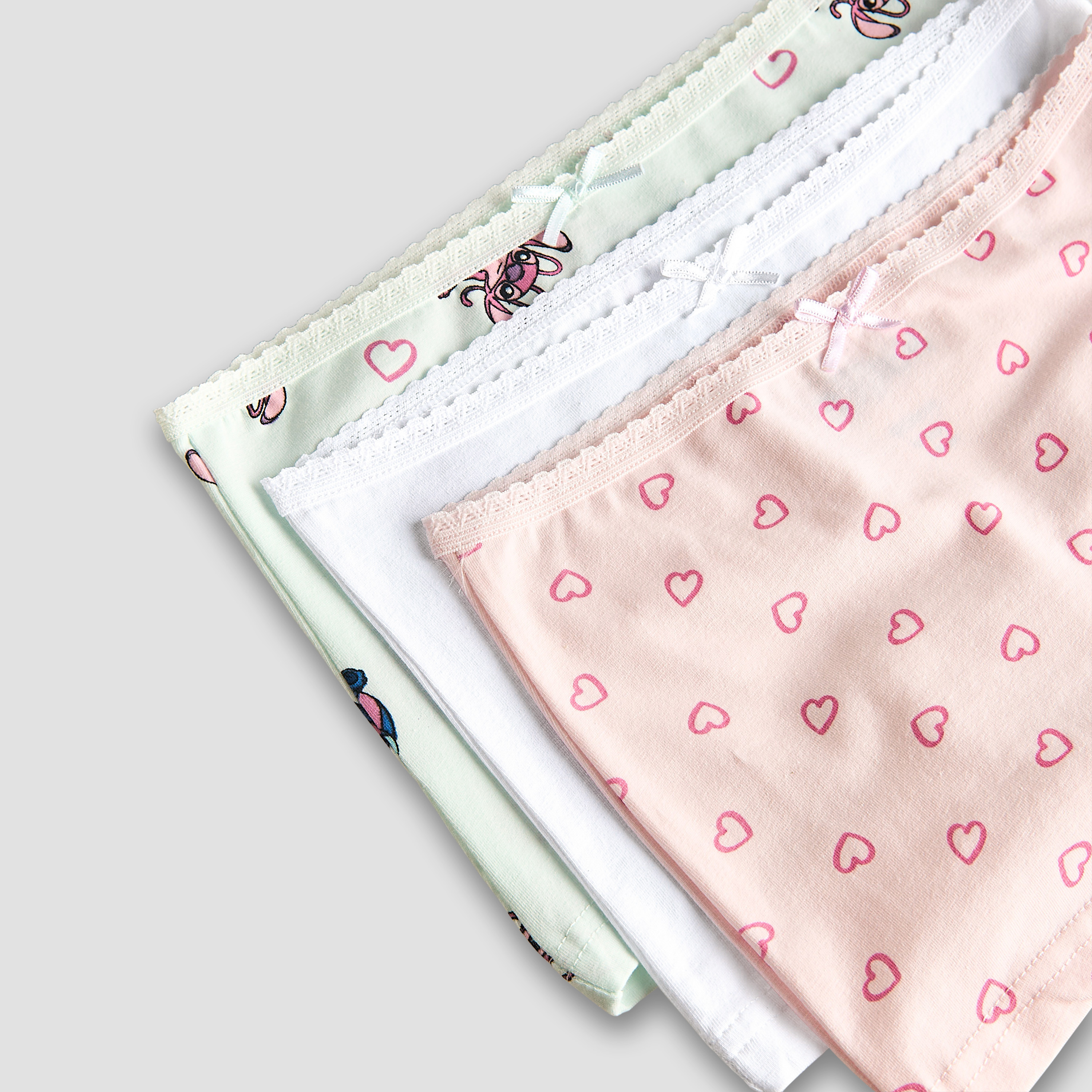 Pack of 3 Disney Cotton Boxers with Angel and Stitch Print-girls-clothing-innerwear-panties-image-5