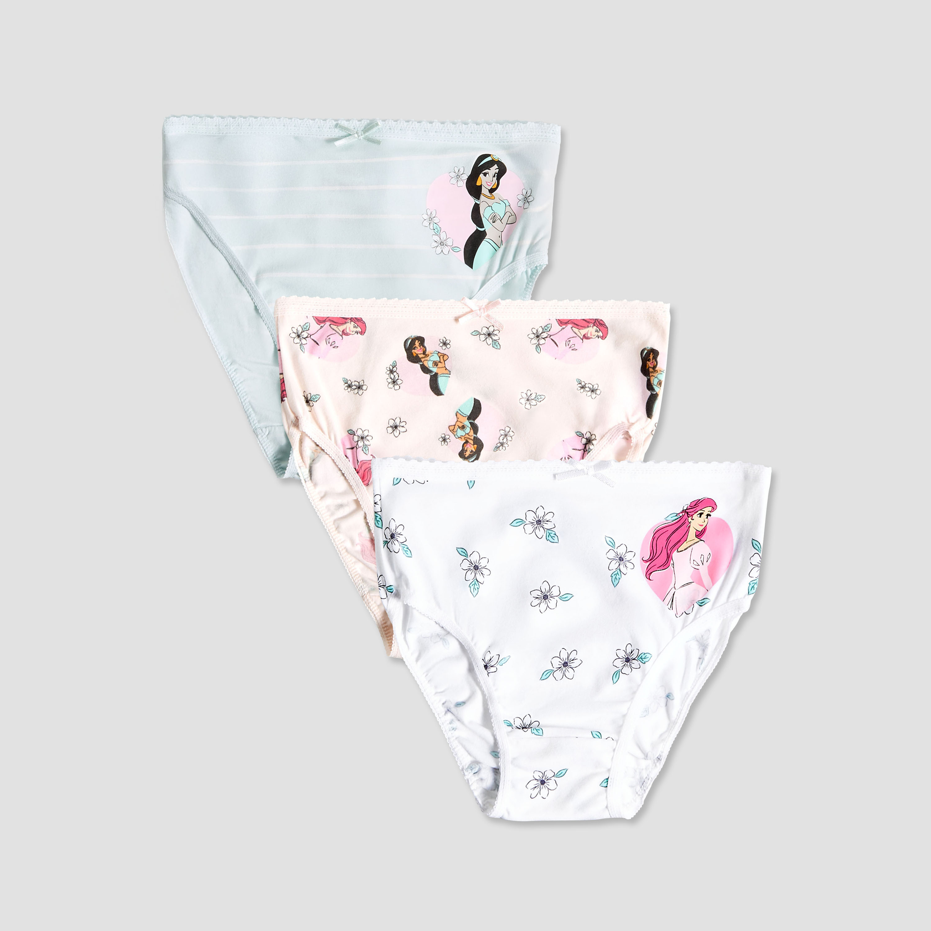 Pack of 3 Disney Cotton Briefs with Princess Print-girls-clothing-innerwear-panties-image-1