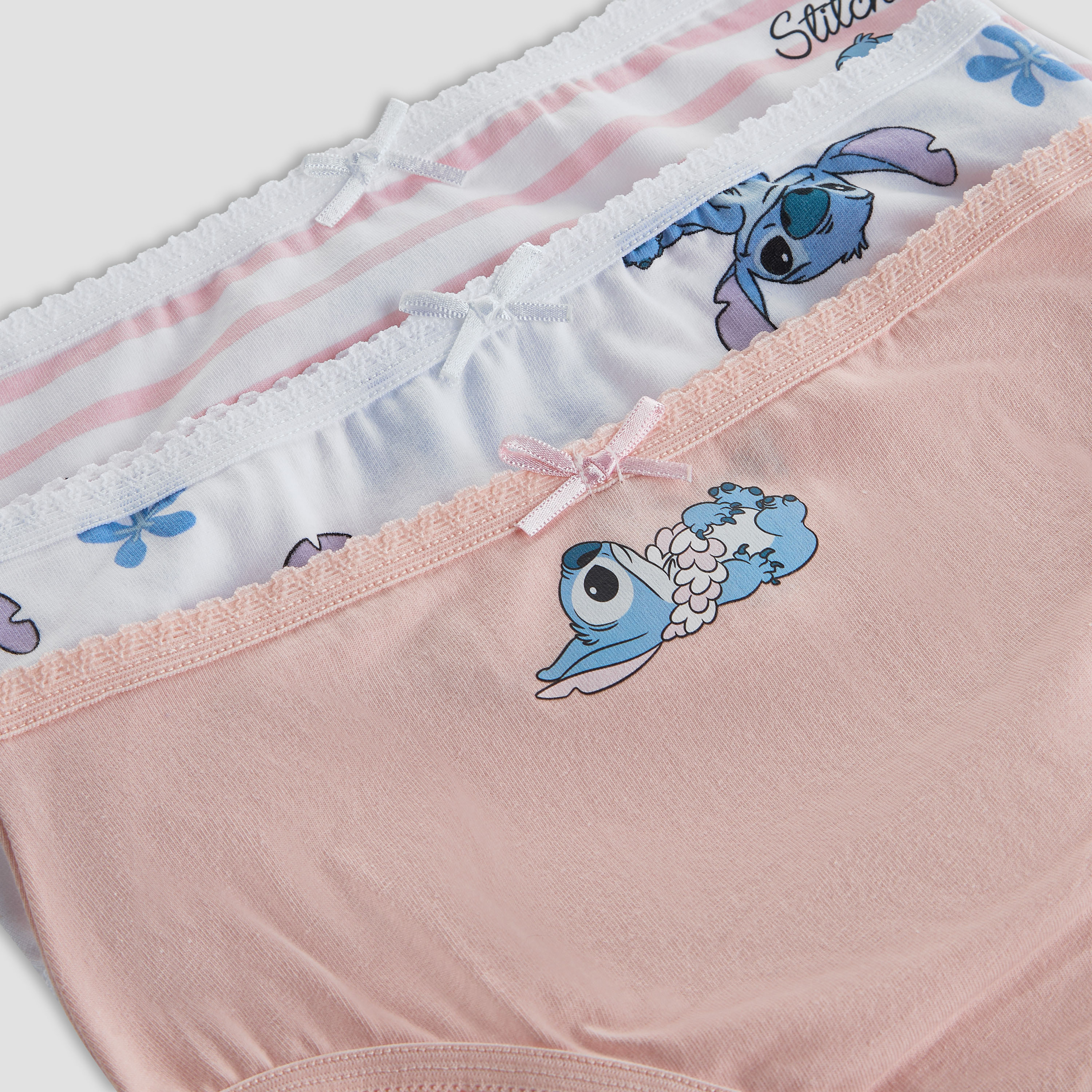 Pack of 3 Disney Cotton Briefs with Stitch Print-girls-clothing-innerwear-panties-image-5