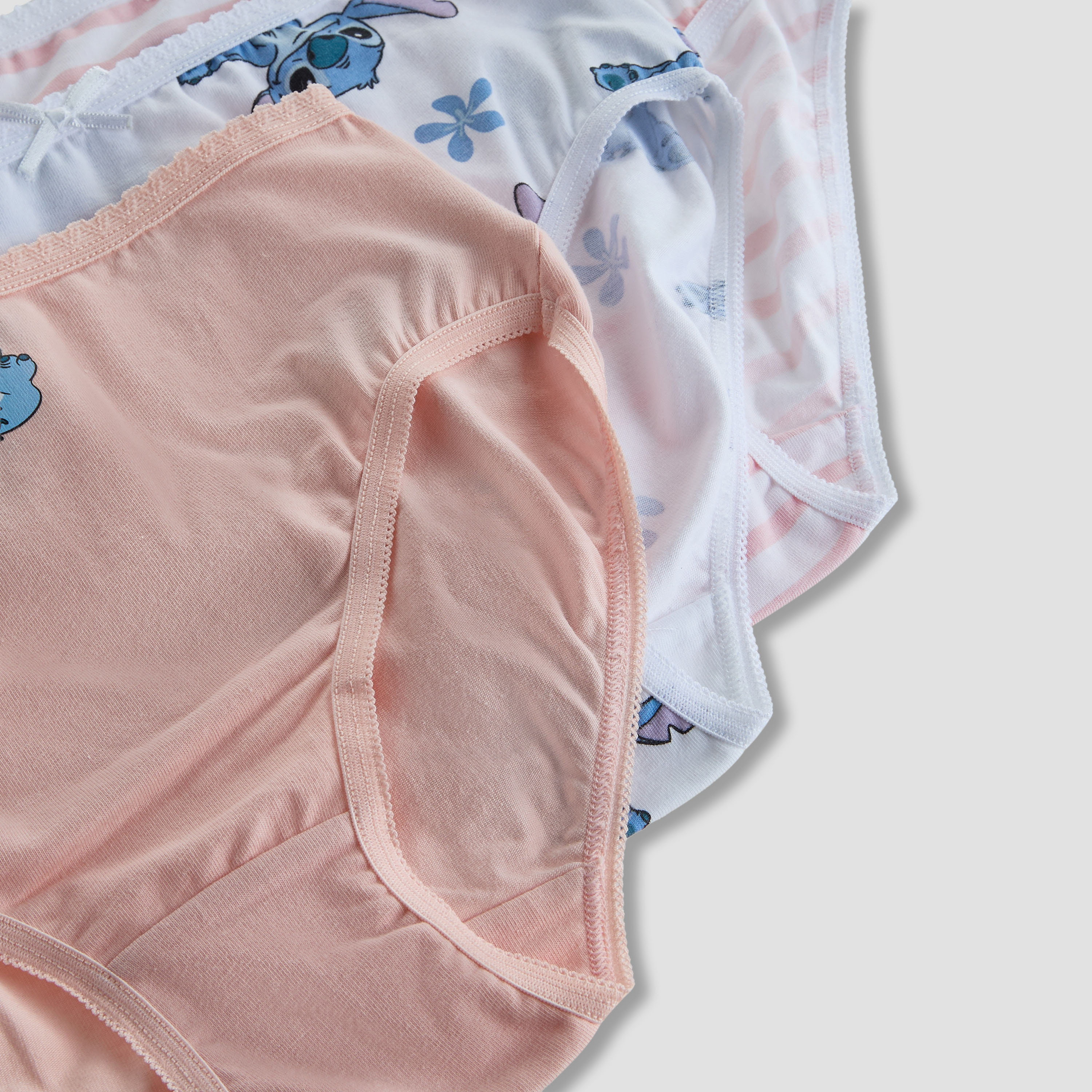 Pack of 3 Disney Cotton Briefs with Stitch Print-girls-clothing-innerwear-panties-image-6