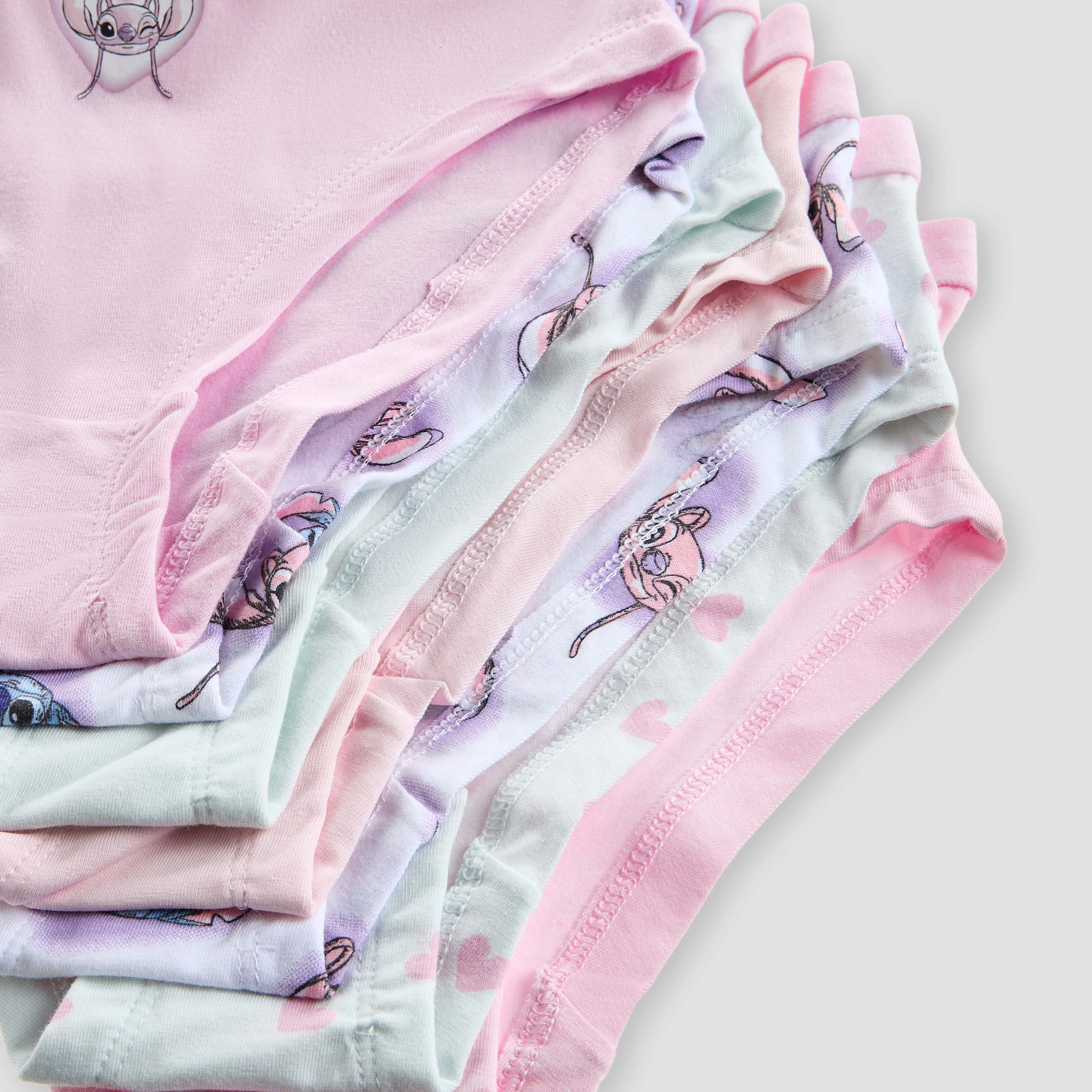 Pack of 7 Disney Cotton Briefs with Stitch and Angel Print-girls-clothing-innerwear-panties-image-10