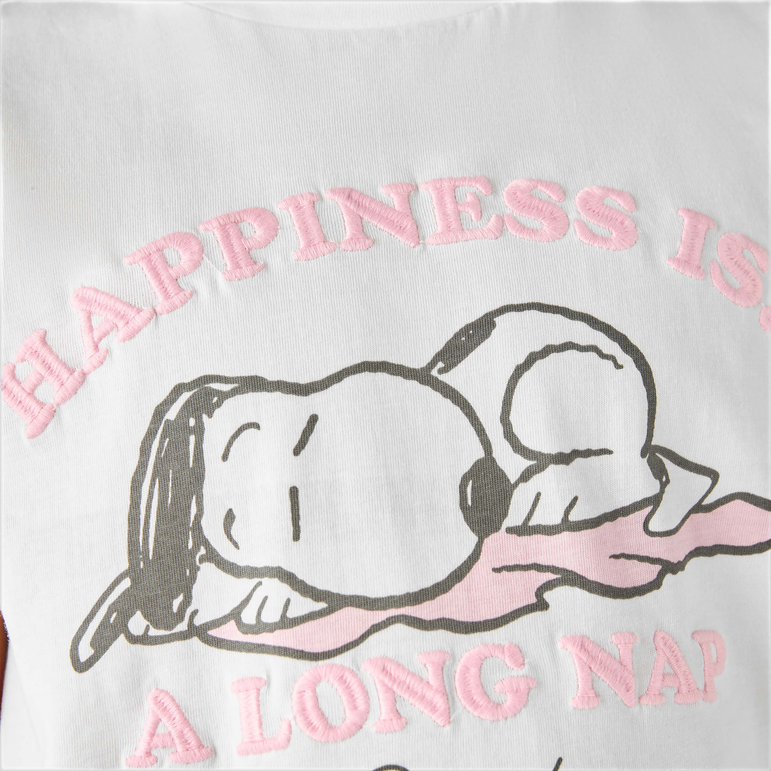 Snoopy Print T-shirt and Pyjama Set-girls-clothing-nightwear-image-6