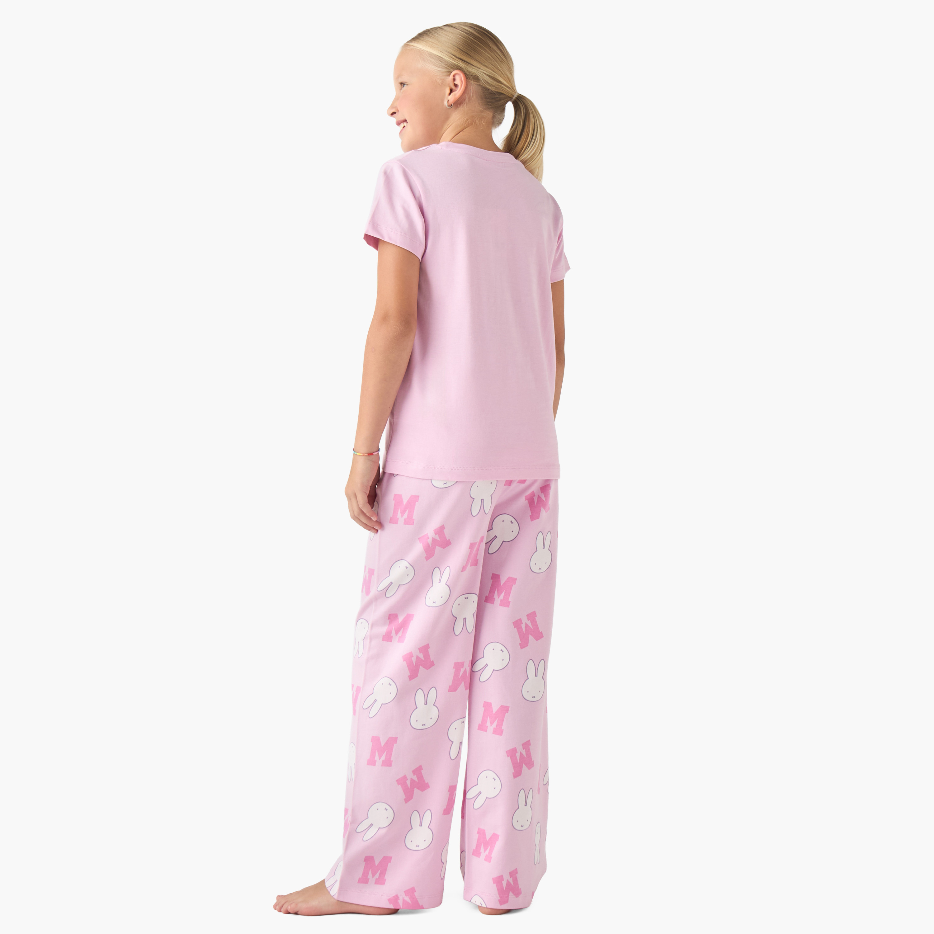 Miffy Girls T-shirt and Pyjama Set with Miffy Print - Cotton - Short Sleeves - Crew Neck-girls-clothing-nightwear-image-4