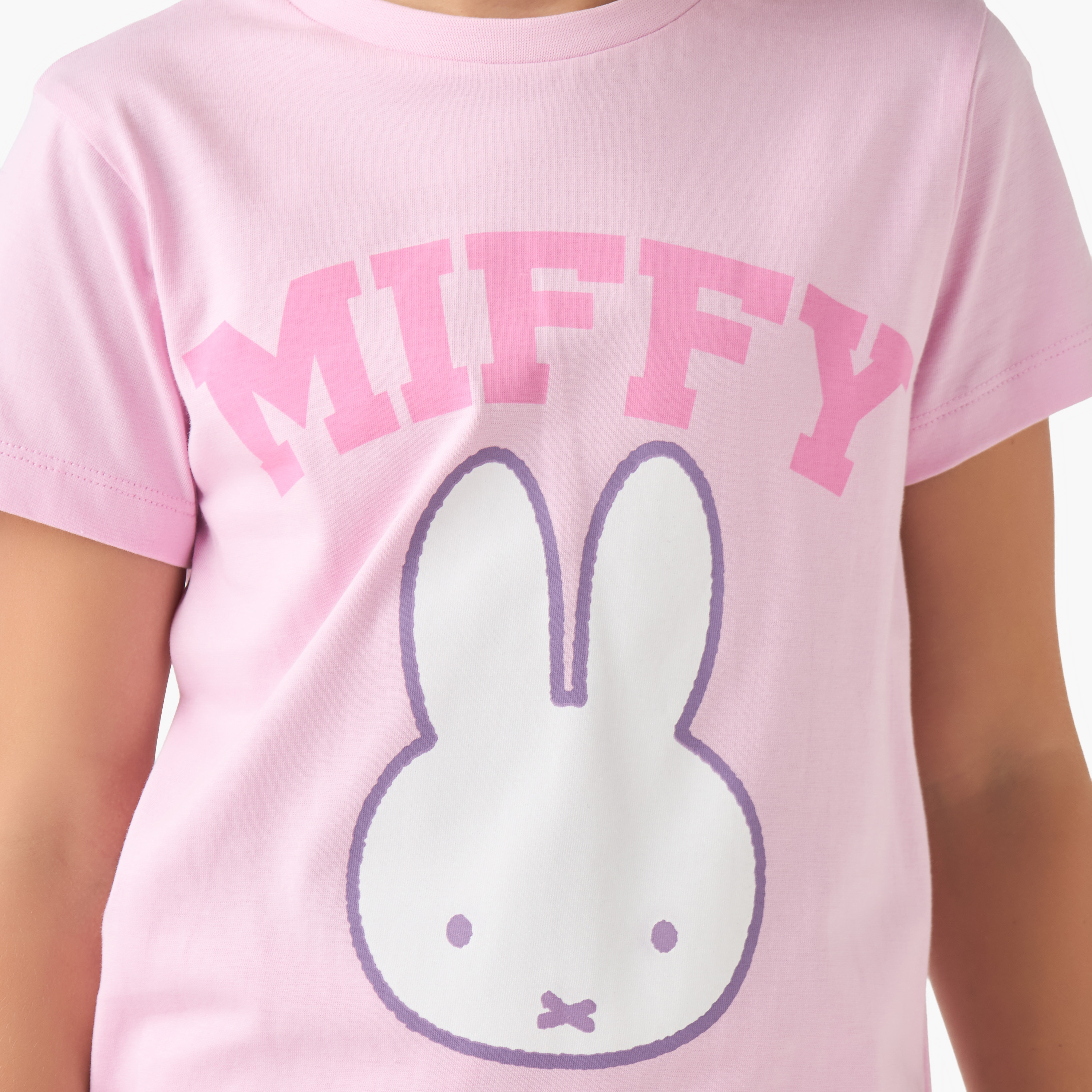 Miffy Girls T-shirt and Pyjama Set with Miffy Print - Cotton - Short Sleeves - Crew Neck-girls-clothing-nightwear-image-6
