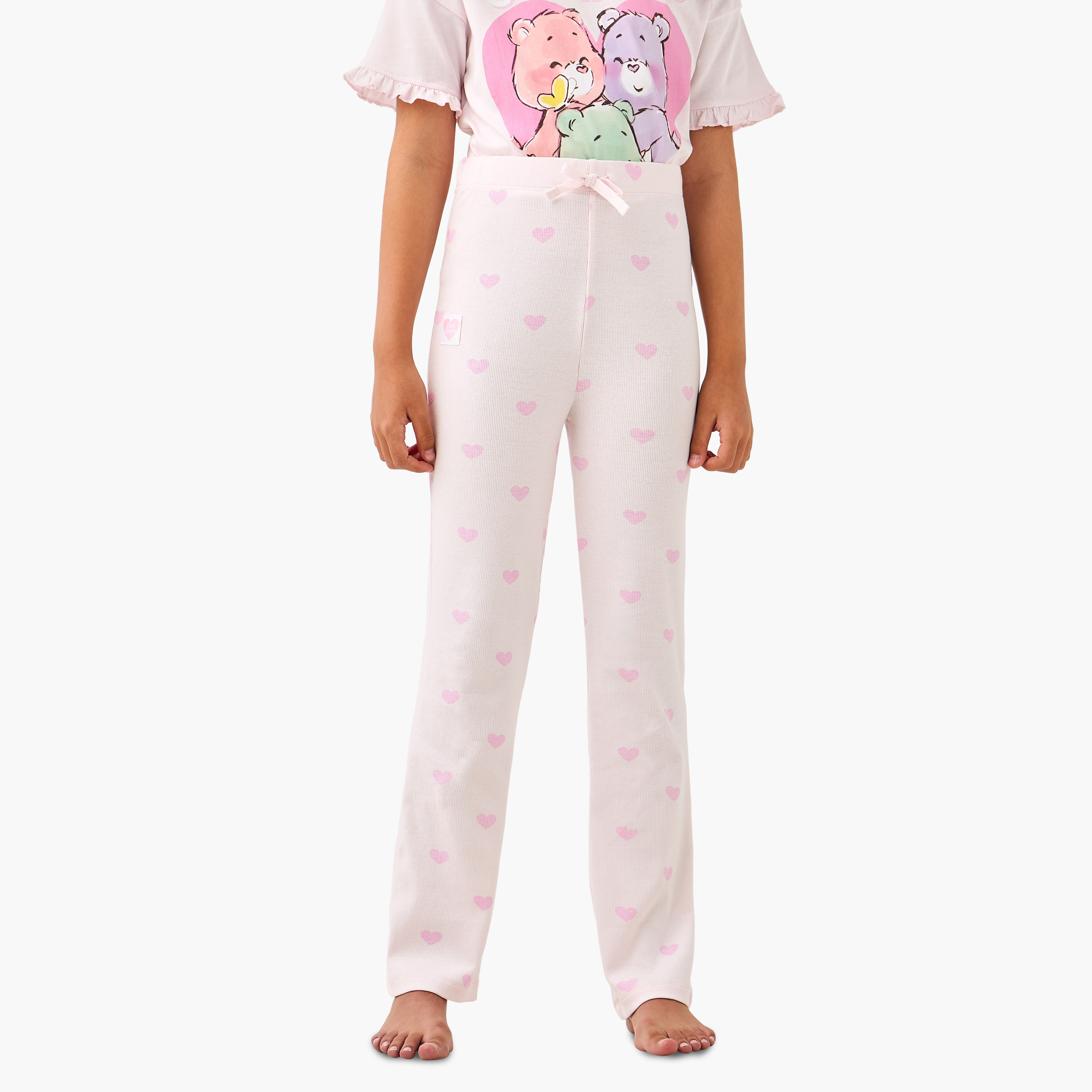 Cloud Co Care Bears Print T-shirt and Pyjama Set-girls-clothing-nightwear-image-3