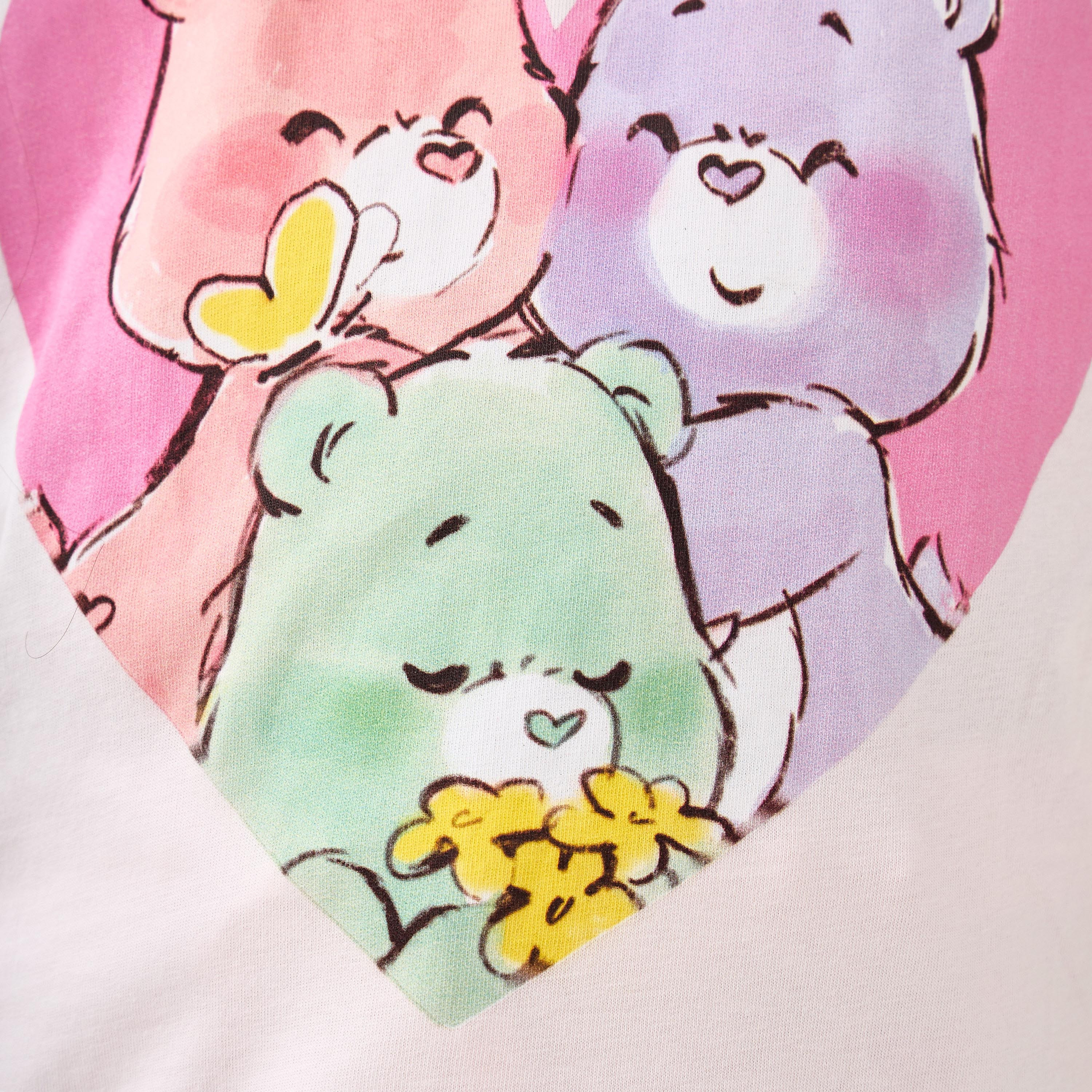 Cloud Co Care Bears Print T-shirt and Pyjama Set-girls-clothing-nightwear-image-6