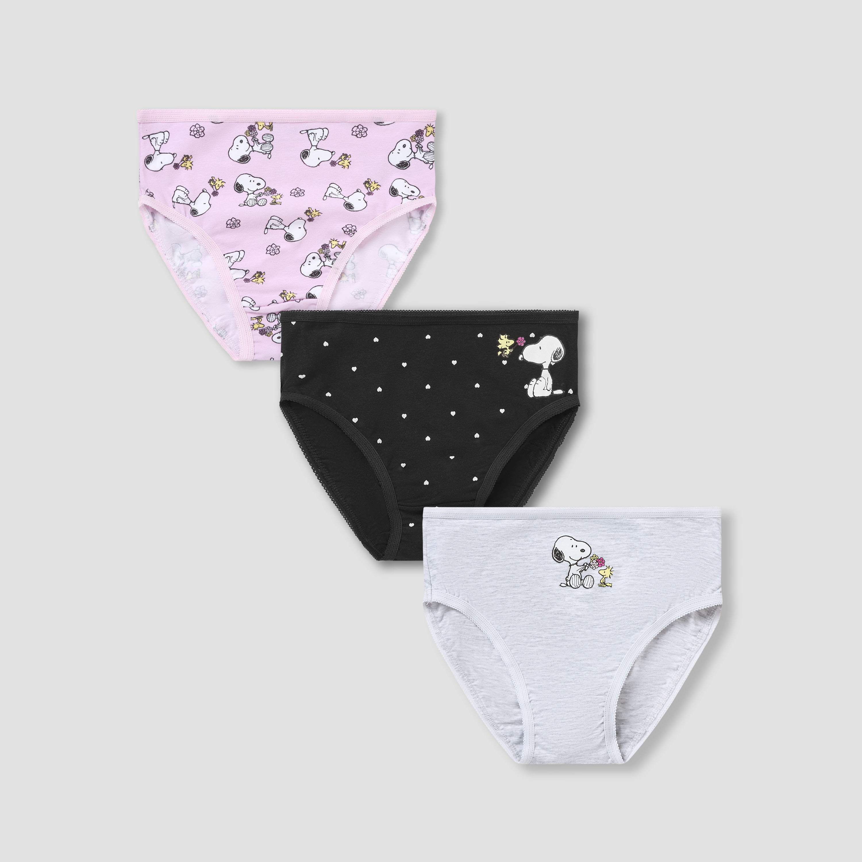 Pack of 3 Cotton Briefs with Snoopy Print-girls-clothing-innerwear-panties-image-1