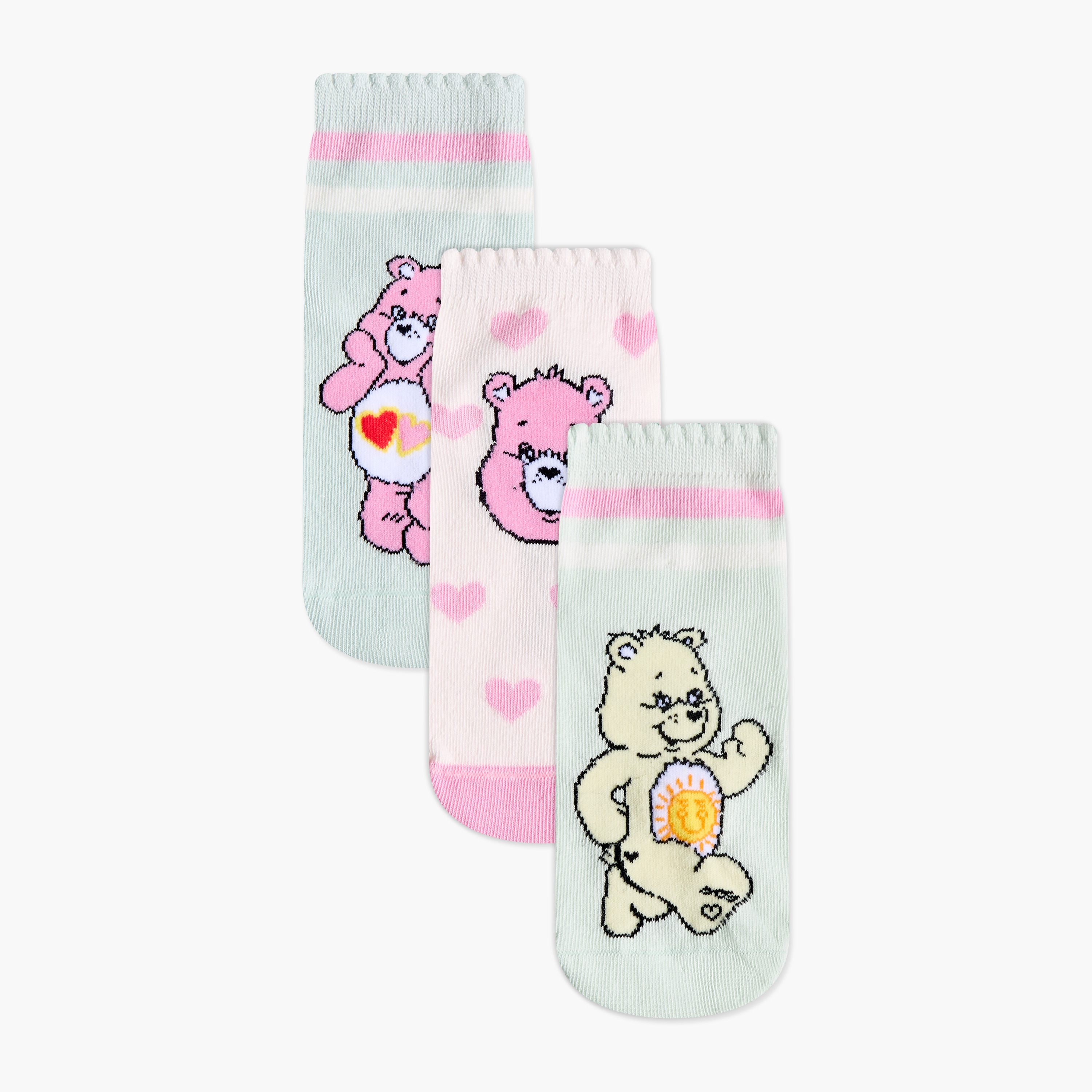 Pack of 3 Cloud Co Baby Girls Socks with Care Bears Print-girls-accessories-socks-image-1