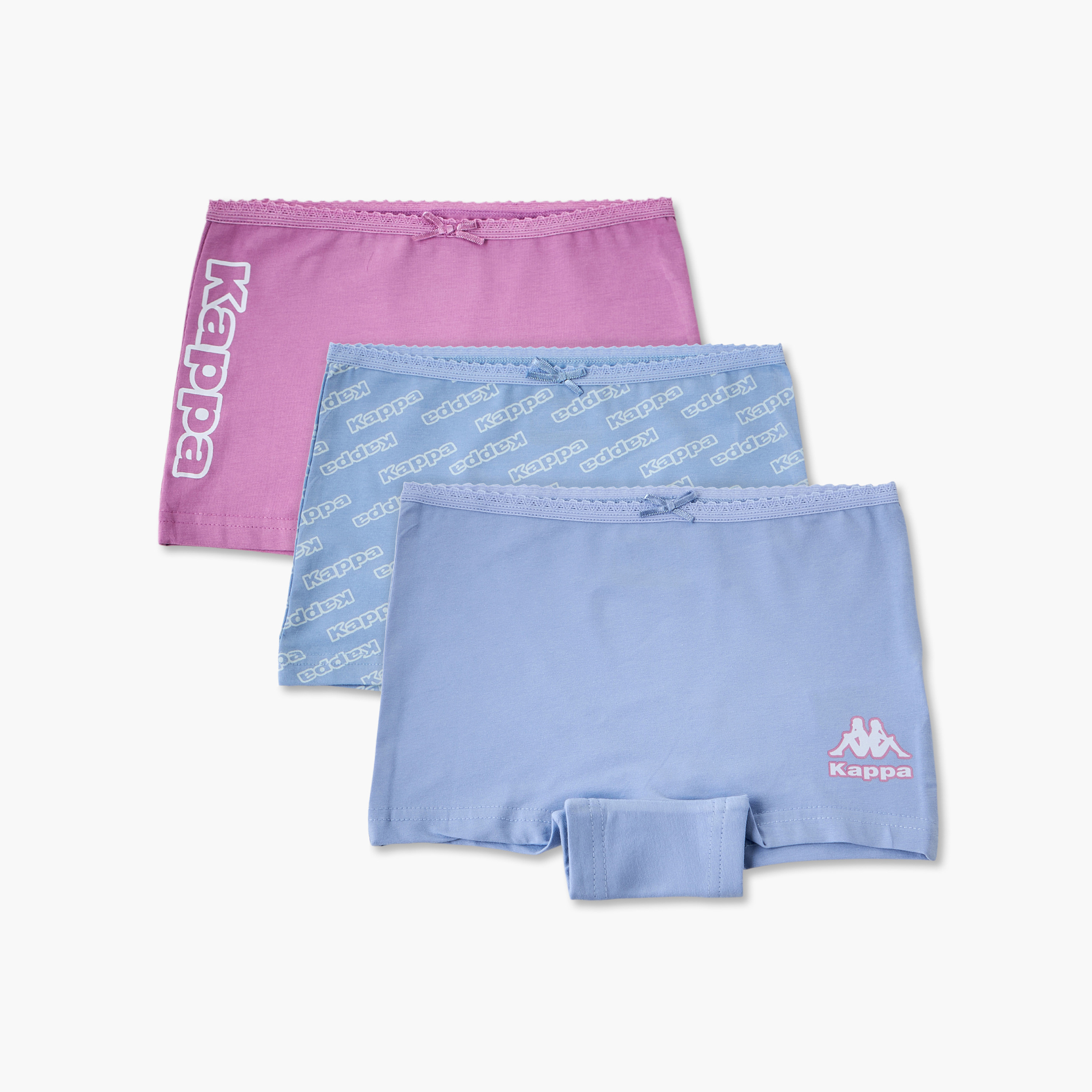Pack of 3 Kappa Cotton Boyshort Briefs with Logo Print-girls-clothing-innerwear-panties-image-1