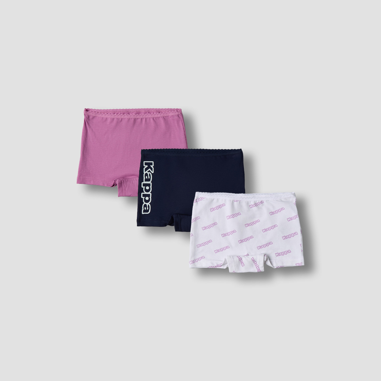 Pack of 3 Kappa Cotton Boyshort Briefs with Logo Print-girls-clothing-innerwear-panties-image-1