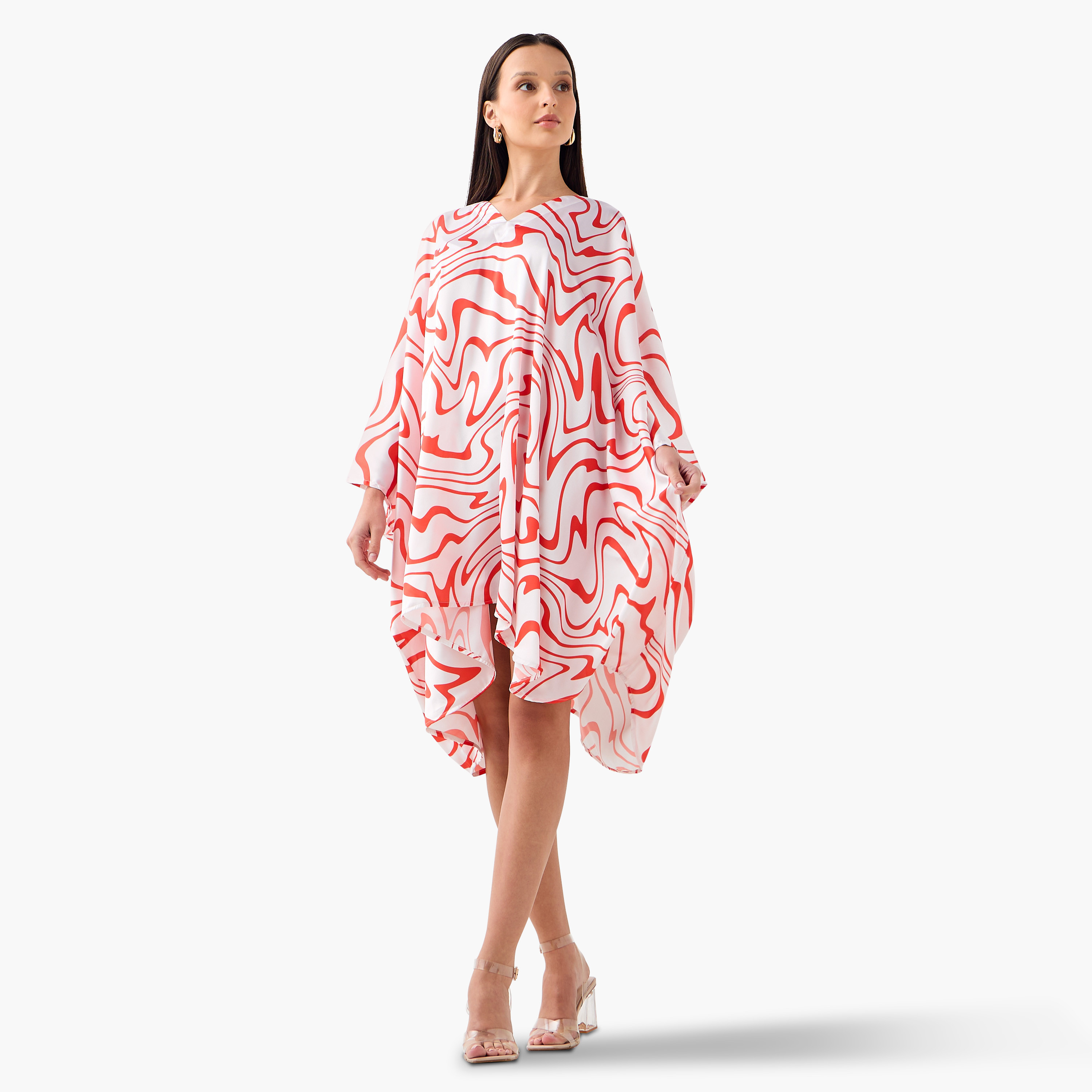 فستان قفطان بياقة V وطبعات من فيور-women-clothing-dresses-image-2