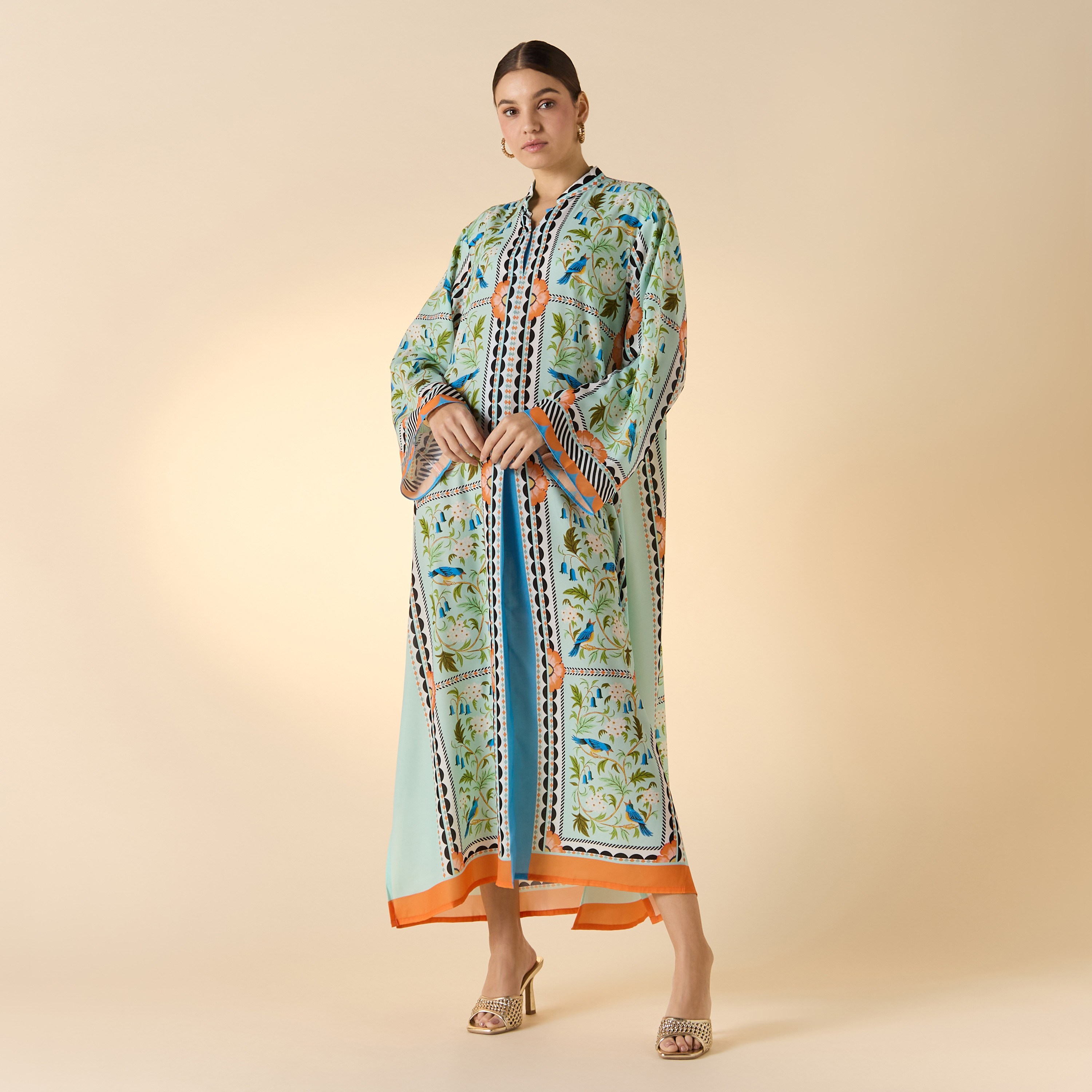فستان بياقة ماندارين وأكمام طويلة وطبعات من فيور-women-clothing-dresses-image-3