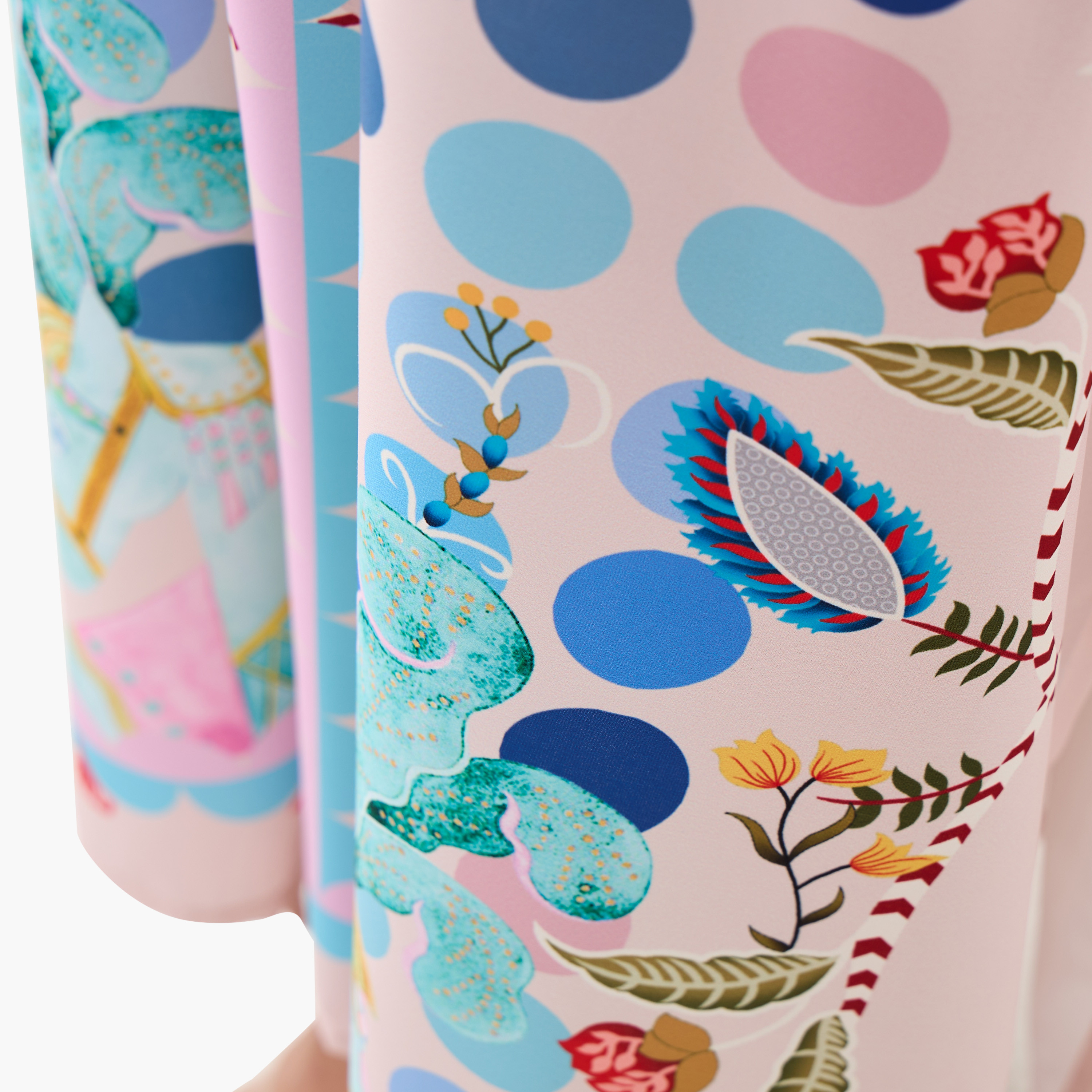 FYOR All-Over Print Split Neck Dress with Long Sleeves-women-clothing-dresses-image-5