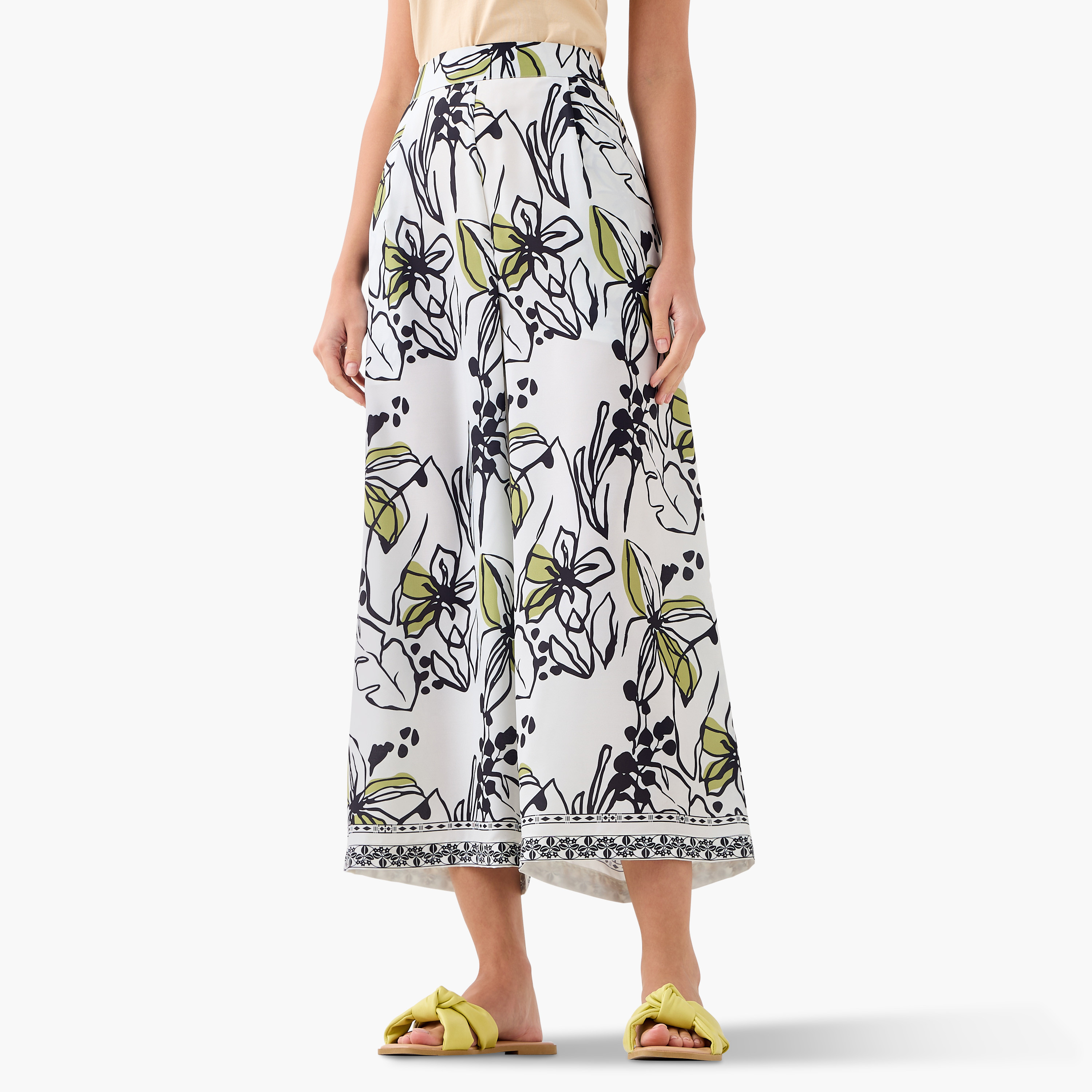 FYOR All-Over Floral Print Mandarin Collar Top and Culottes Set-women-clothing-coordsets-image-4