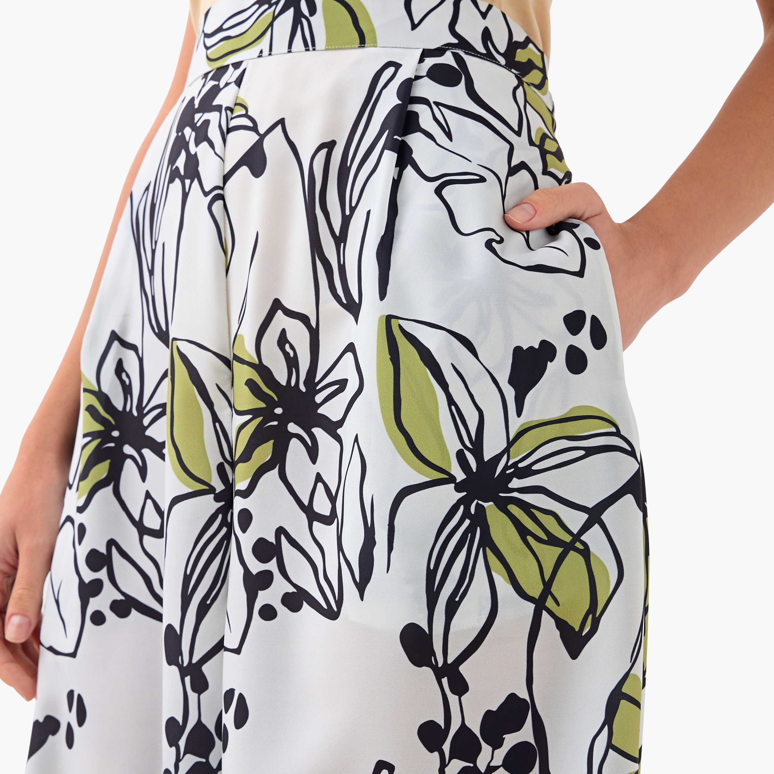 FYOR All-Over Floral Print Mandarin Collar Top and Culottes Set-women-clothing-coordsets-image-6