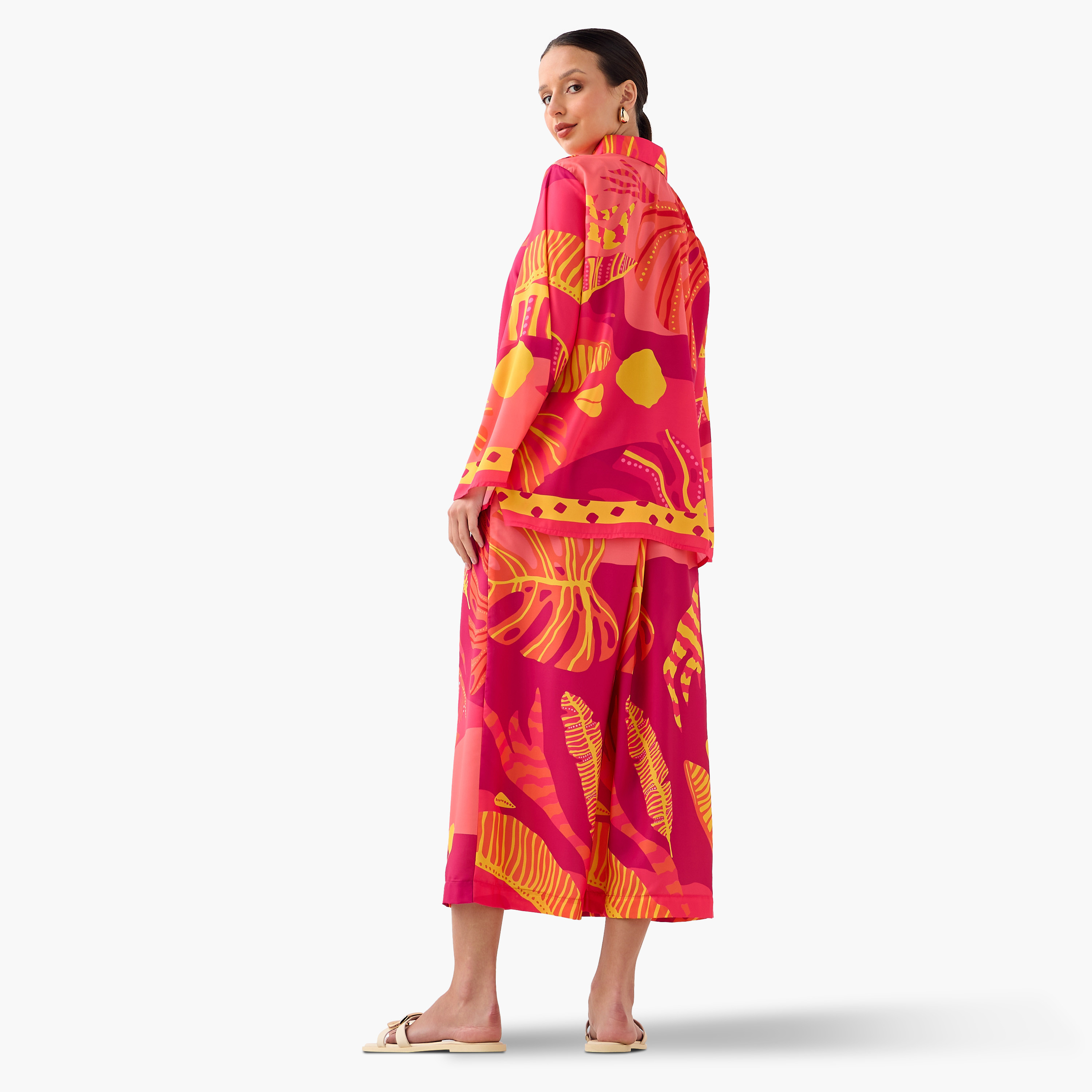 FYOR All-Over Print Shirt and Culotte Set-women-clothing-coordsets-image-2