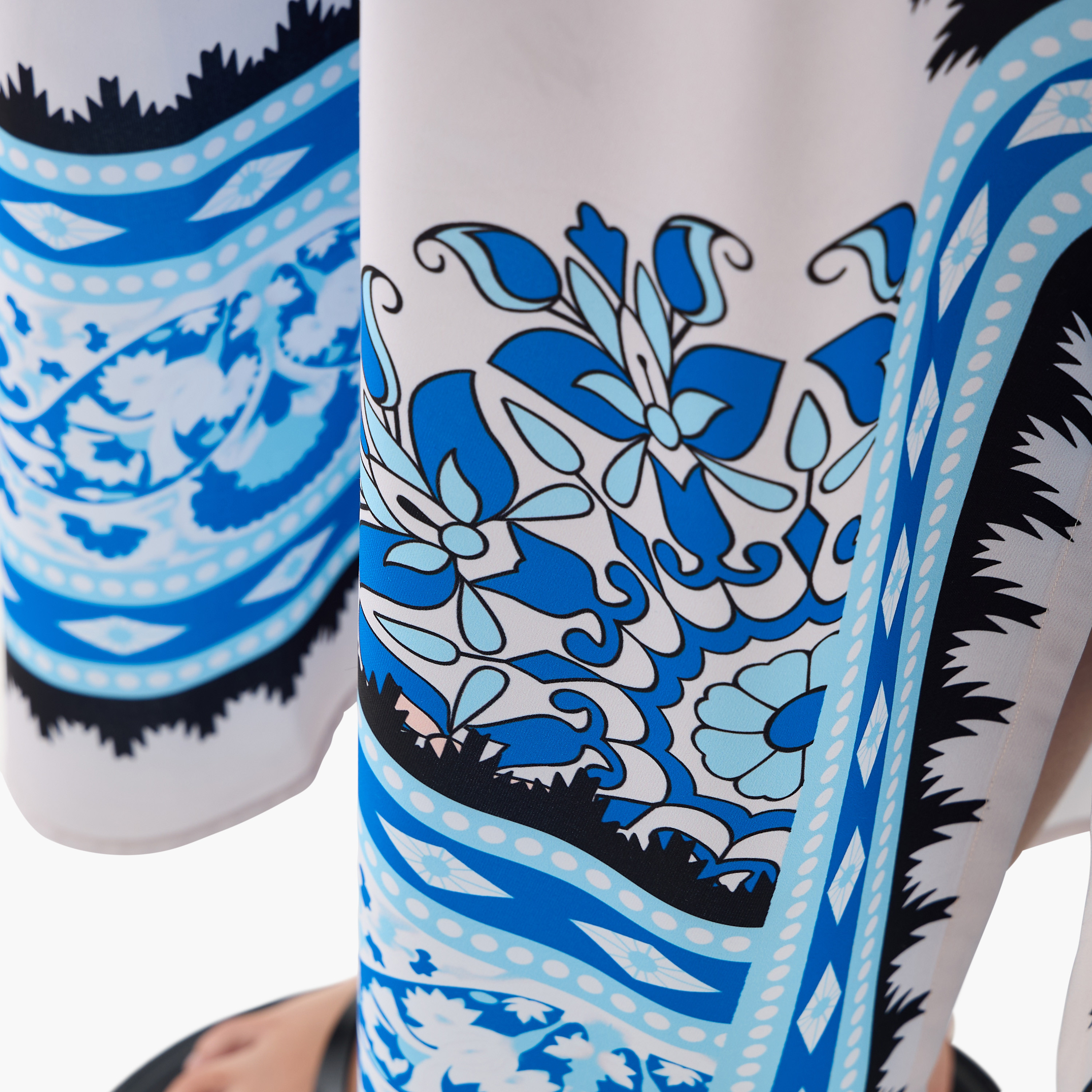 FYOR All-Over Print Dress with Slit and Long Sleeves-women-clothing-dresses-image-5
