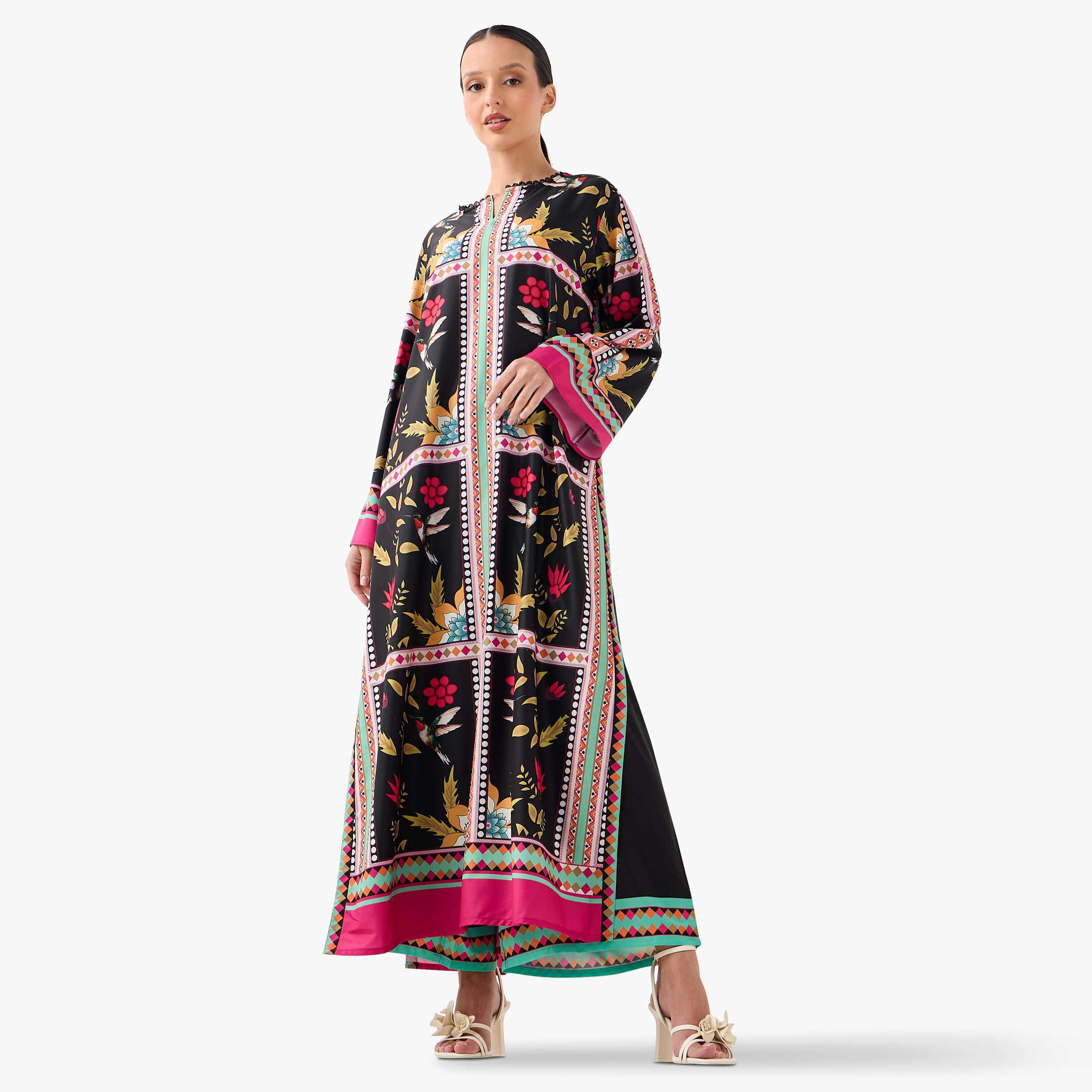 طقم تونيك طويل وبنطلون بطبعات كاملة من فيور-women-clothing-coordsets-image-1