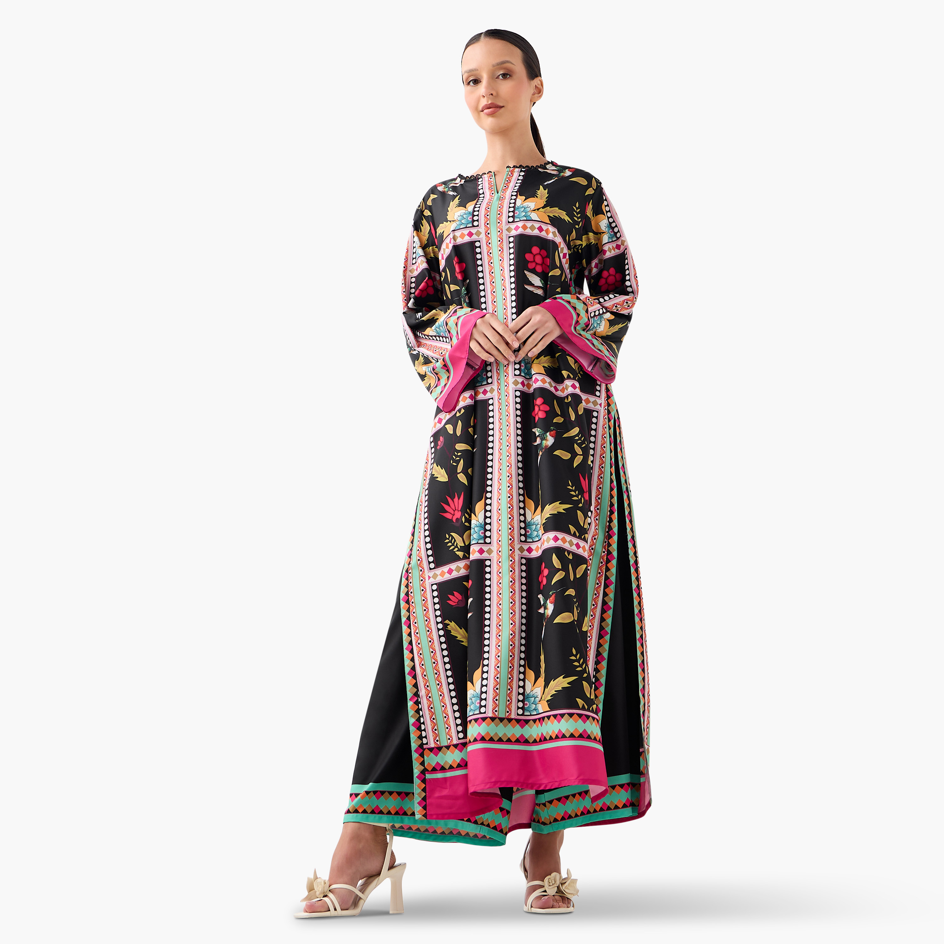 طقم تونيك طويل وبنطلون بطبعات كاملة من فيور-women-clothing-coordsets-image-3