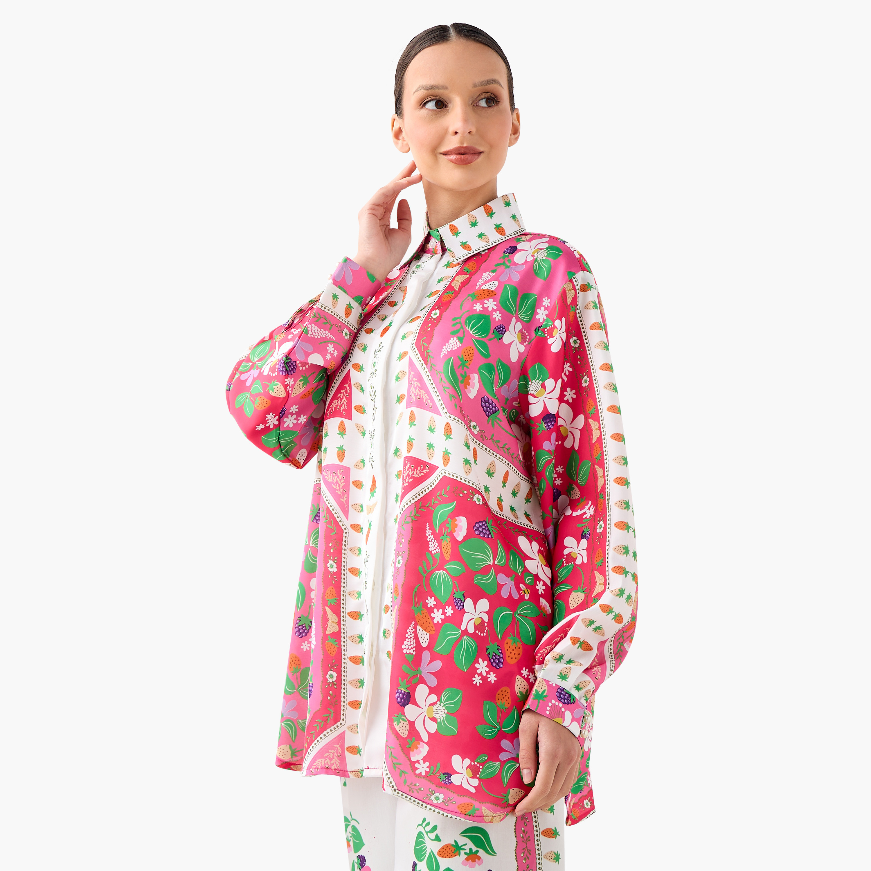 FYOR All-Over Print Shirt and Culottes Set-women-clothing-coordsets-image-3