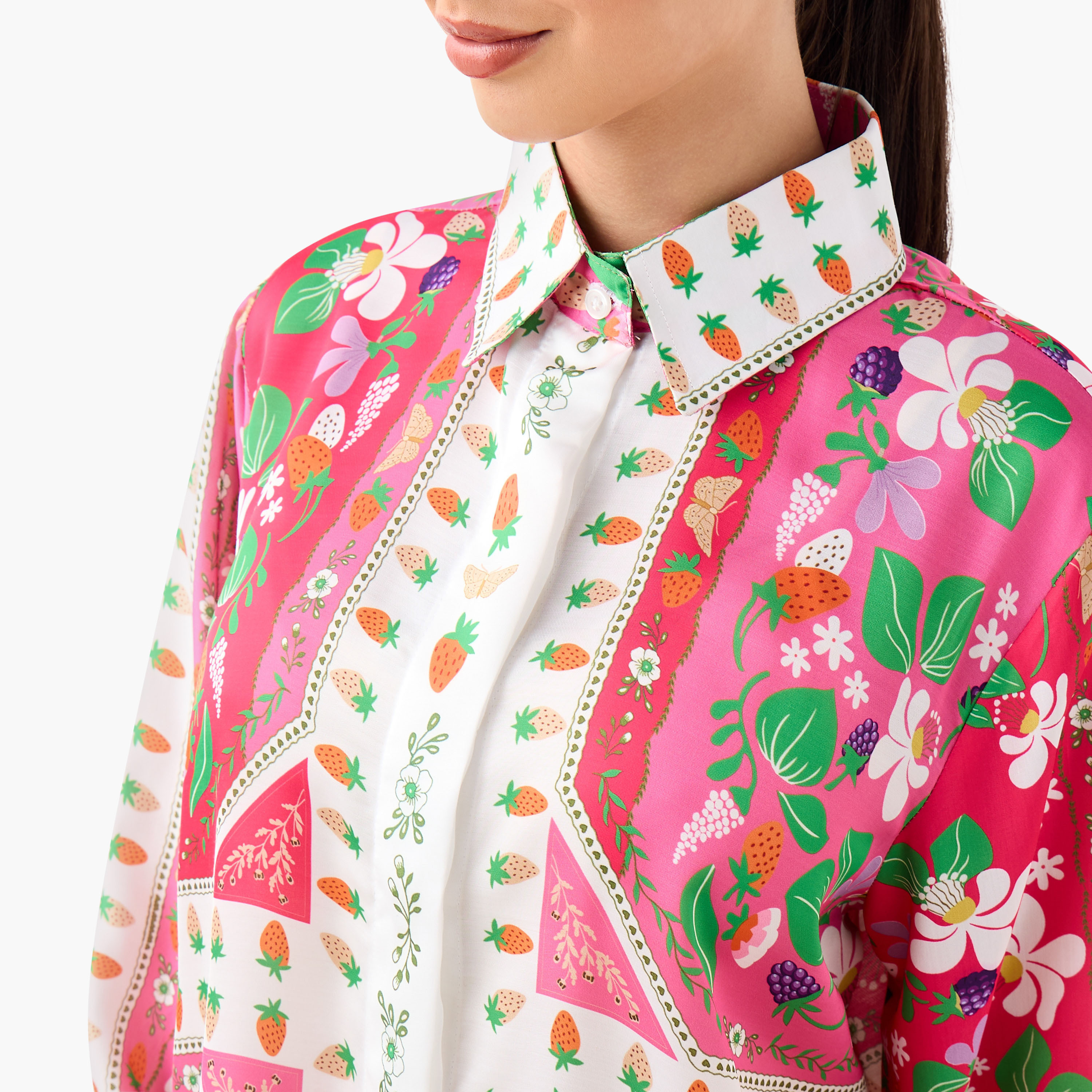 طقم قميص مع بنطلون قصير بطبعات من فيور-women-clothing-coordsets-image-5