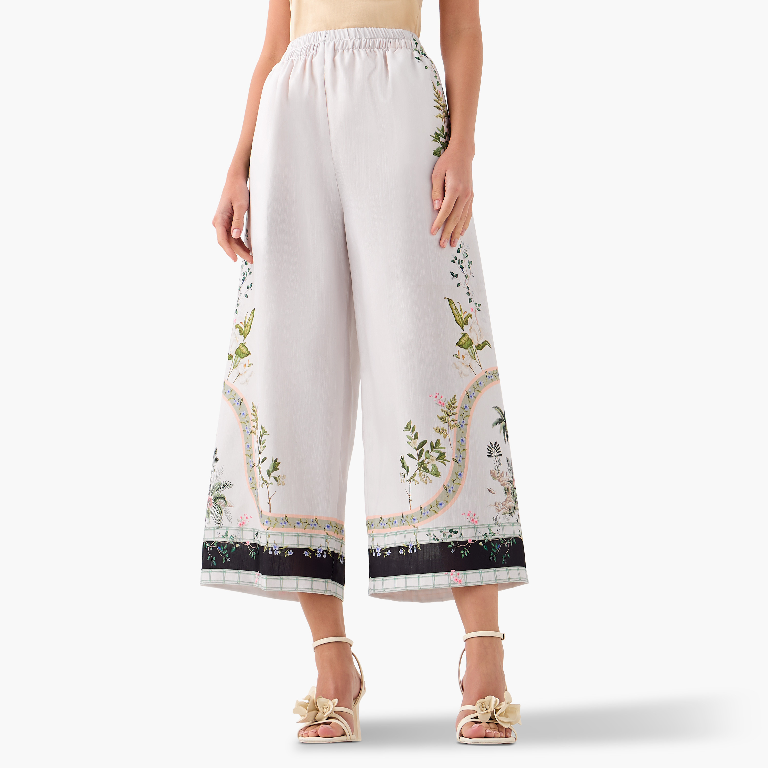 FYOR All-Over Print Split Neck Top and Culottes Set-women-clothing-coordsets-image-4