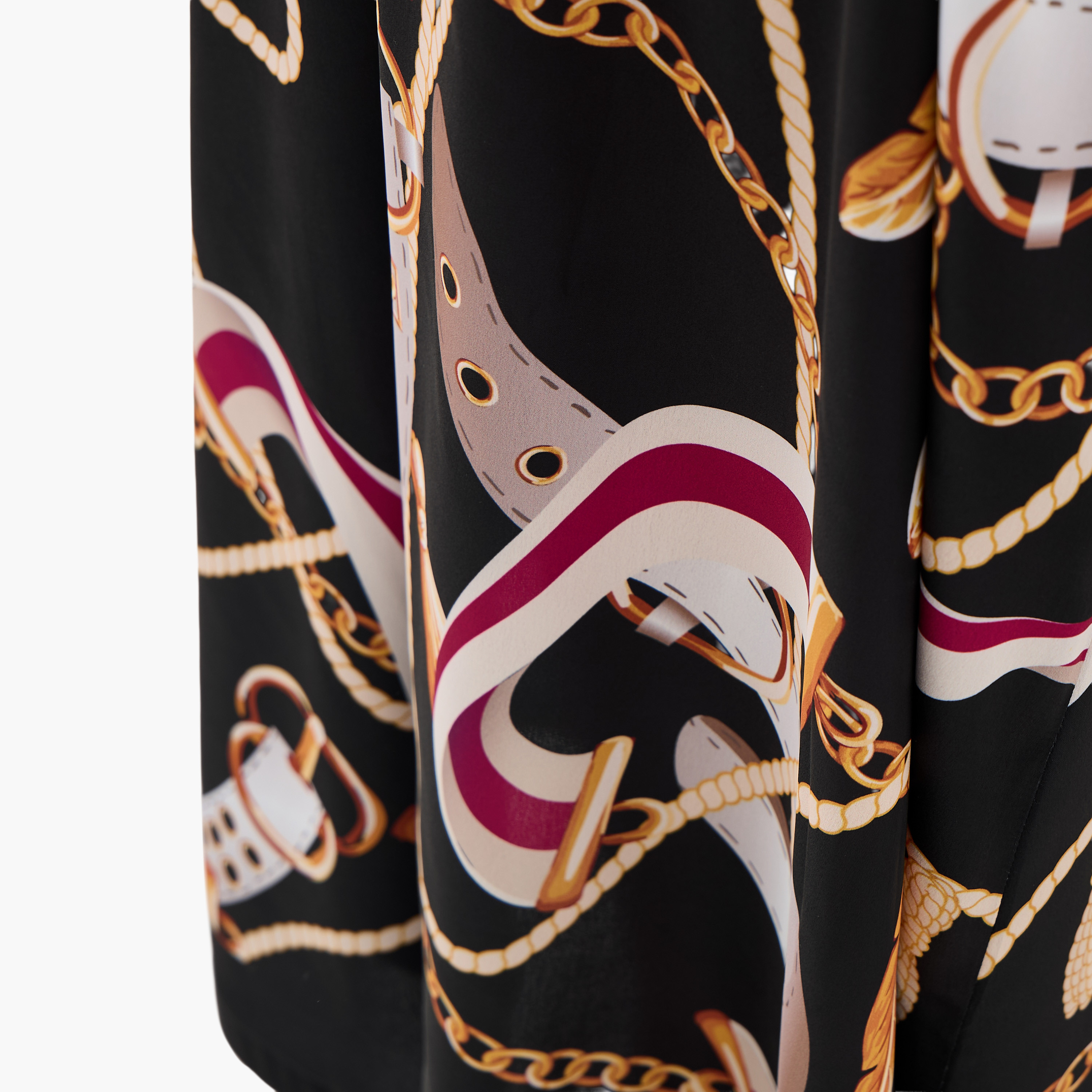 FYOR All-Over Print Split Neck Dress with Long Sleeves-women-clothing-dresses-image-5