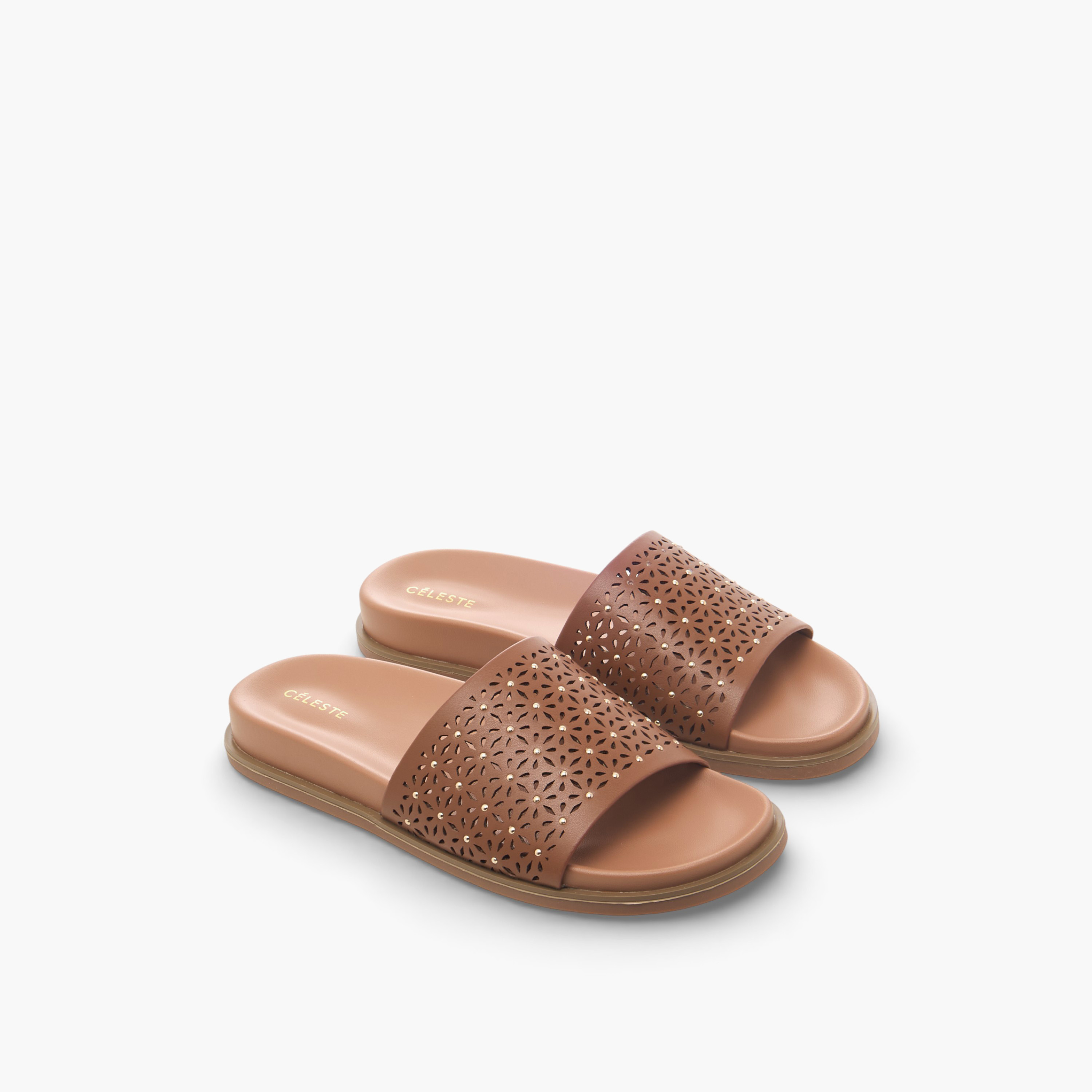 صندل مسطح بارز الملمس بقطع ليزر للنساء من سيليست-women-shoes-flats-sandals-image-1