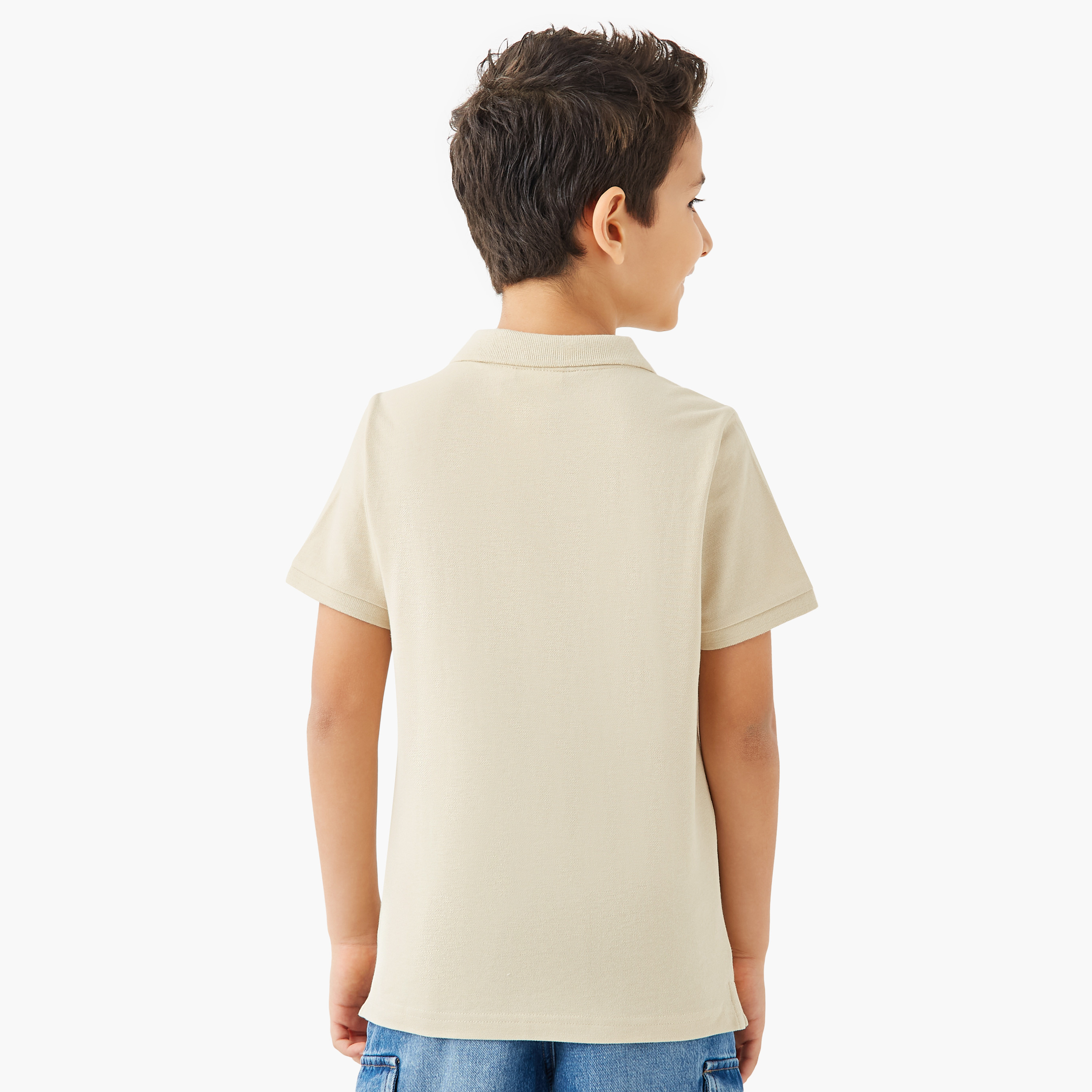 Juniors Collared Short Sleeves Polo T-shirt with Button Placket-boys-clothing-tshirtsandpolos-image-3