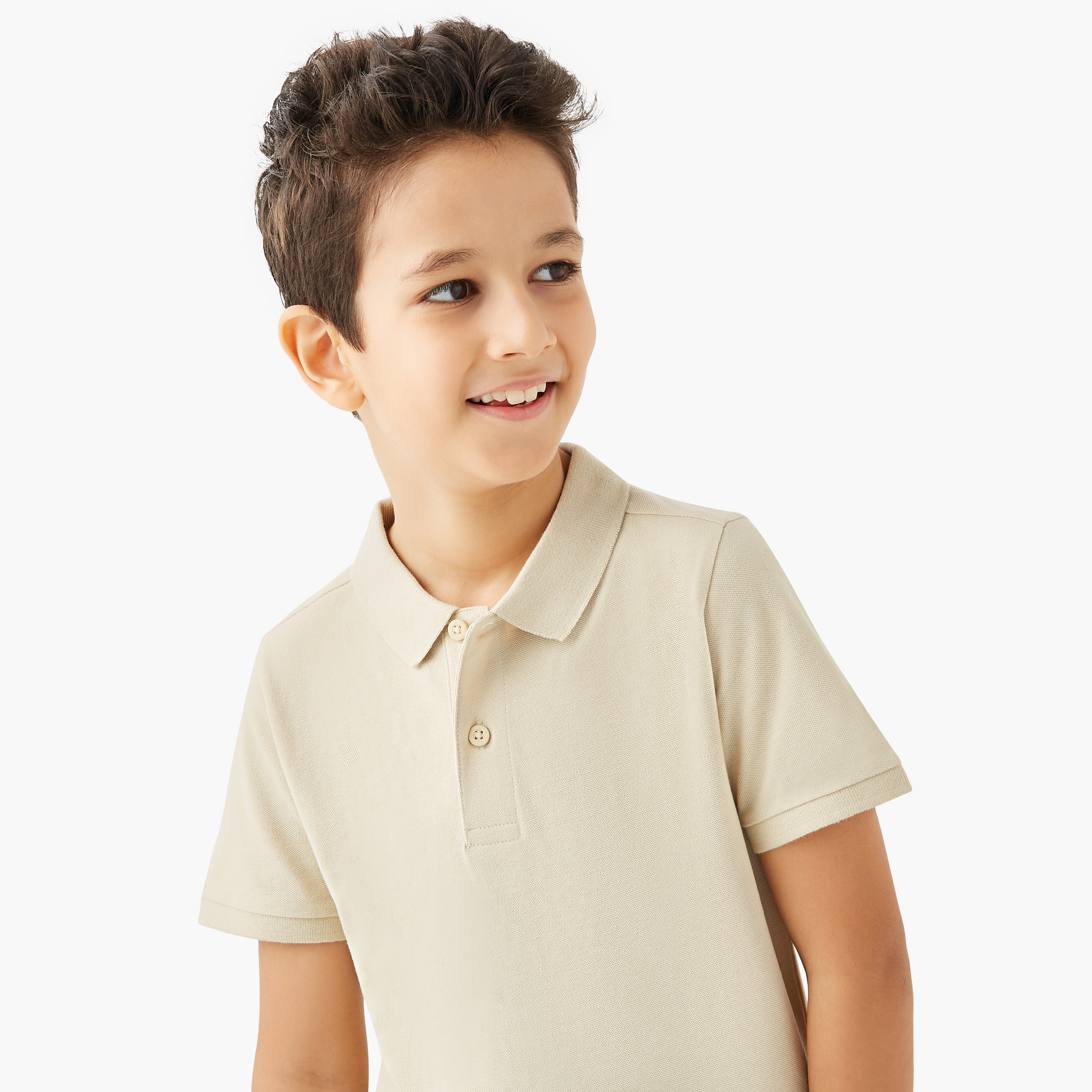 Juniors Collared Short Sleeves Polo T-shirt with Button Placket-boys-clothing-tshirtsandpolos-image-4
