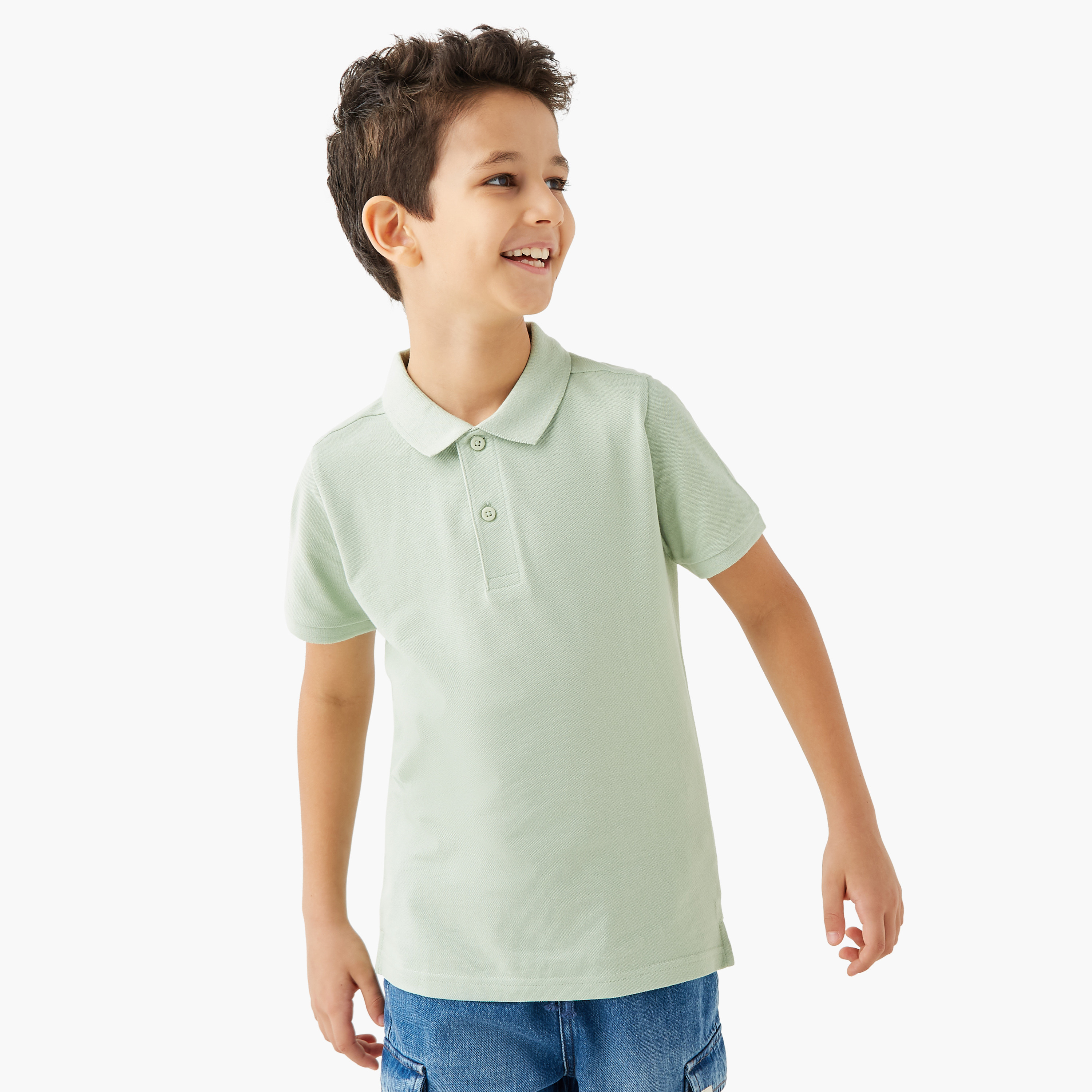 تيشيرت بولو سادة بأكمام قصيرة من جونيورز-boys-clothing-tshirtsandpolos-image-5