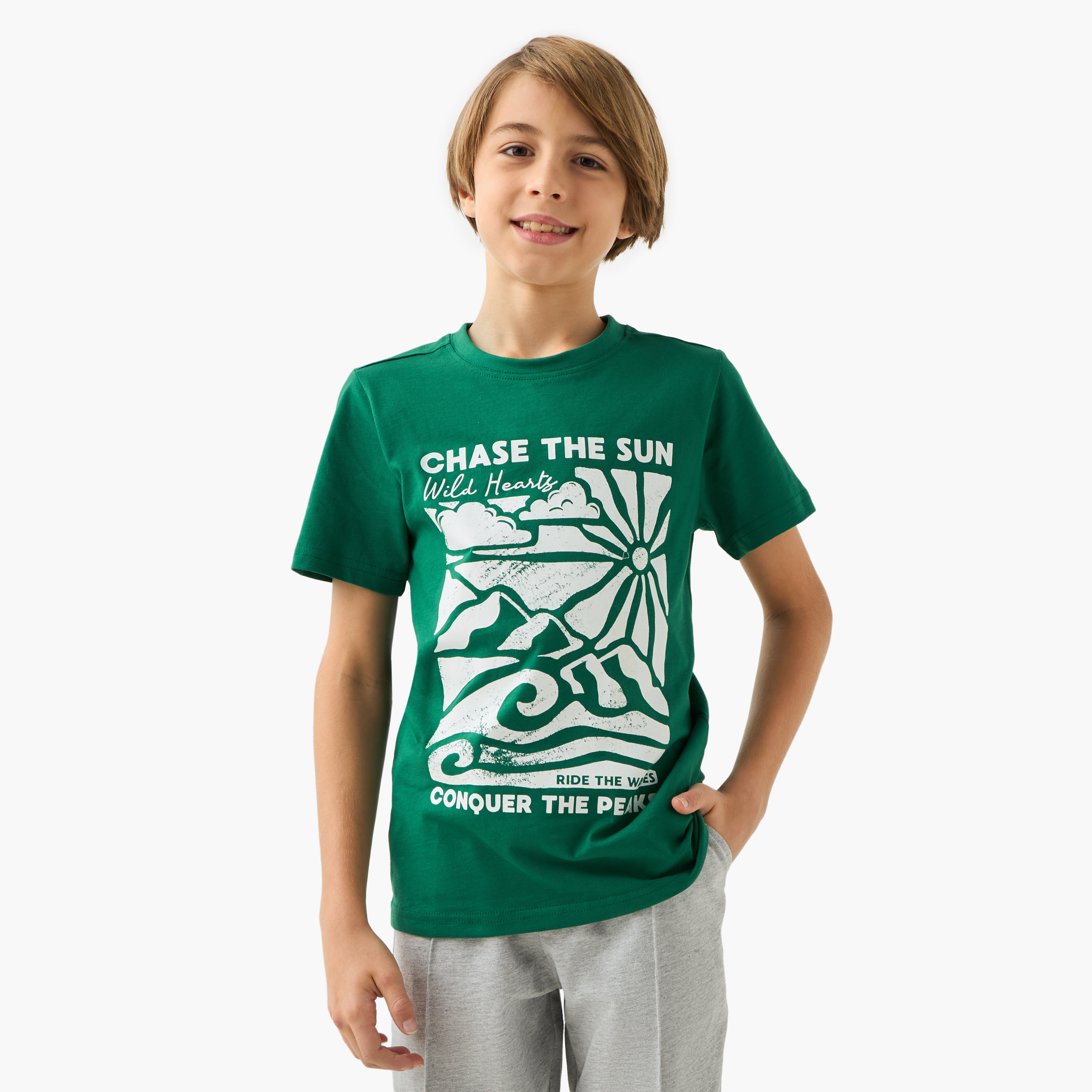 Juniors Printed T-shirt with Short Sleeves-boys-clothing-tshirtsandpolos-image-1