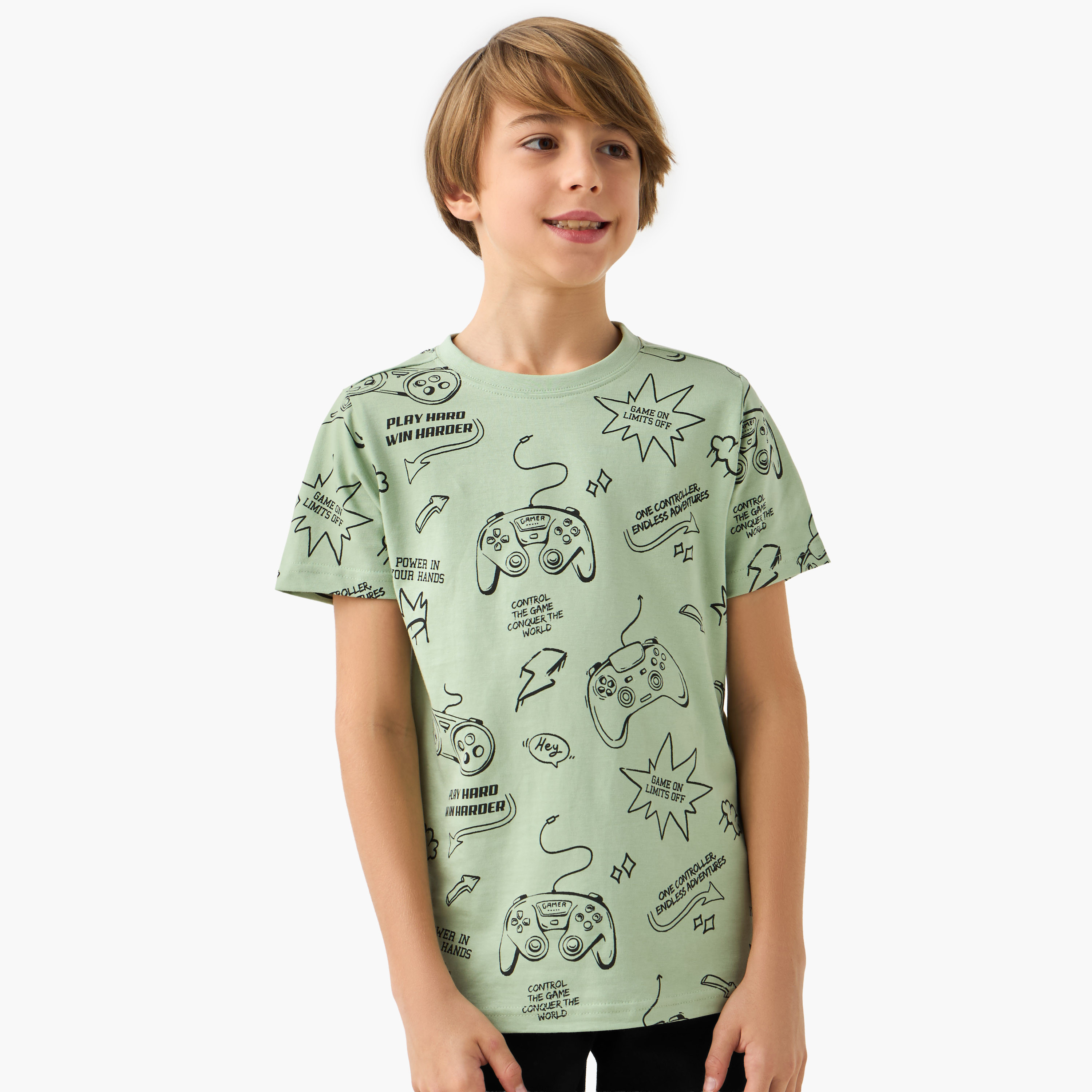 تيشيرت بأكمام قصيرة وطبعات من جونيورز-boys-clothing-tshirtsandpolos-image-1