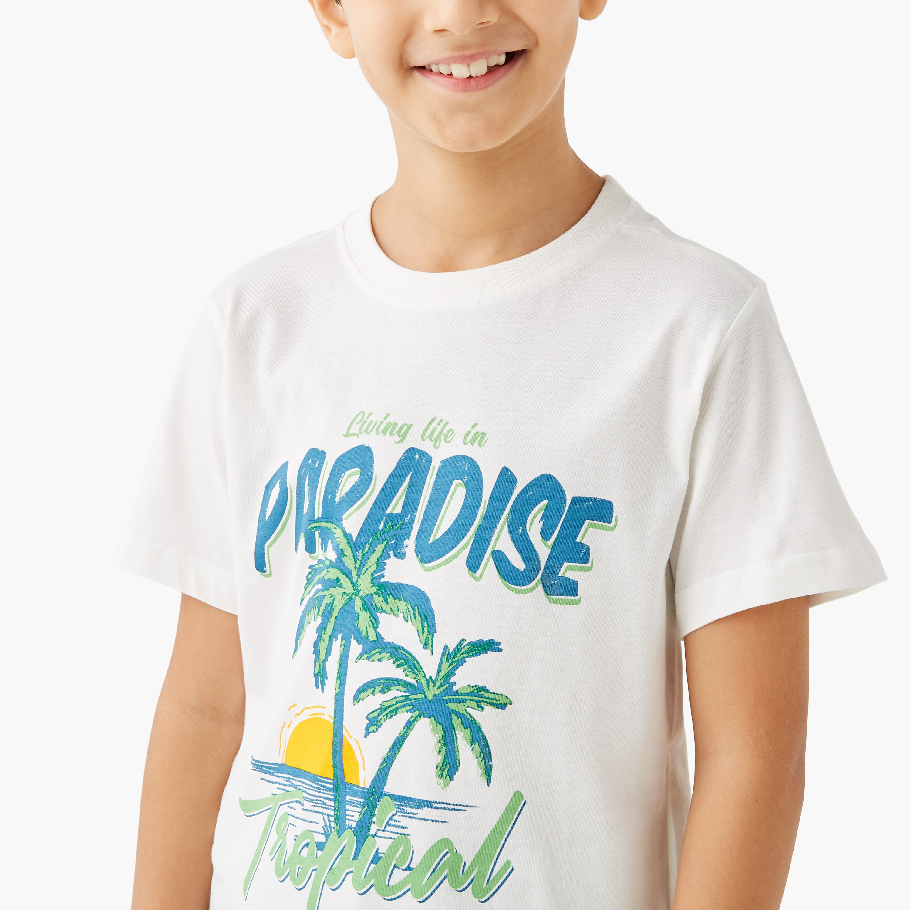 Juniors Tropical Print T-shirt with Short Sleeves-boys-clothing-tshirtsandpolos-image-4