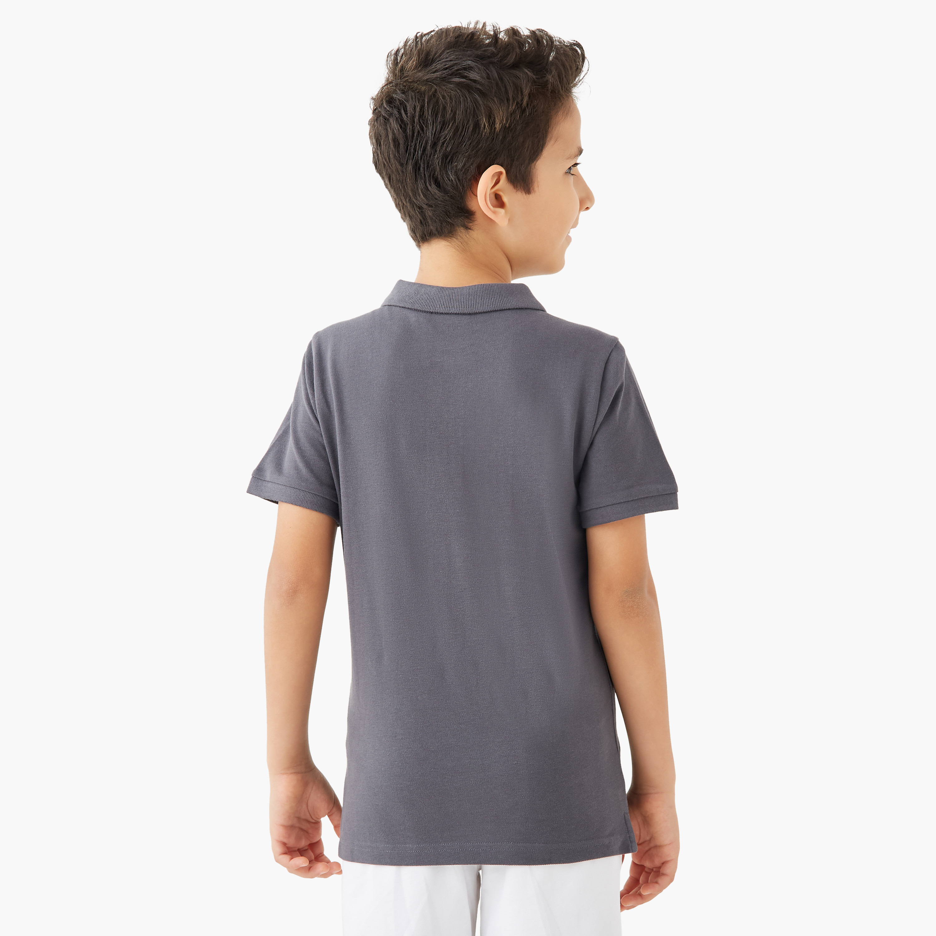 Juniors Collared Short Sleeves Polo T-shirt with Button Placket-boys-clothing-tshirtsandpolos-image-3