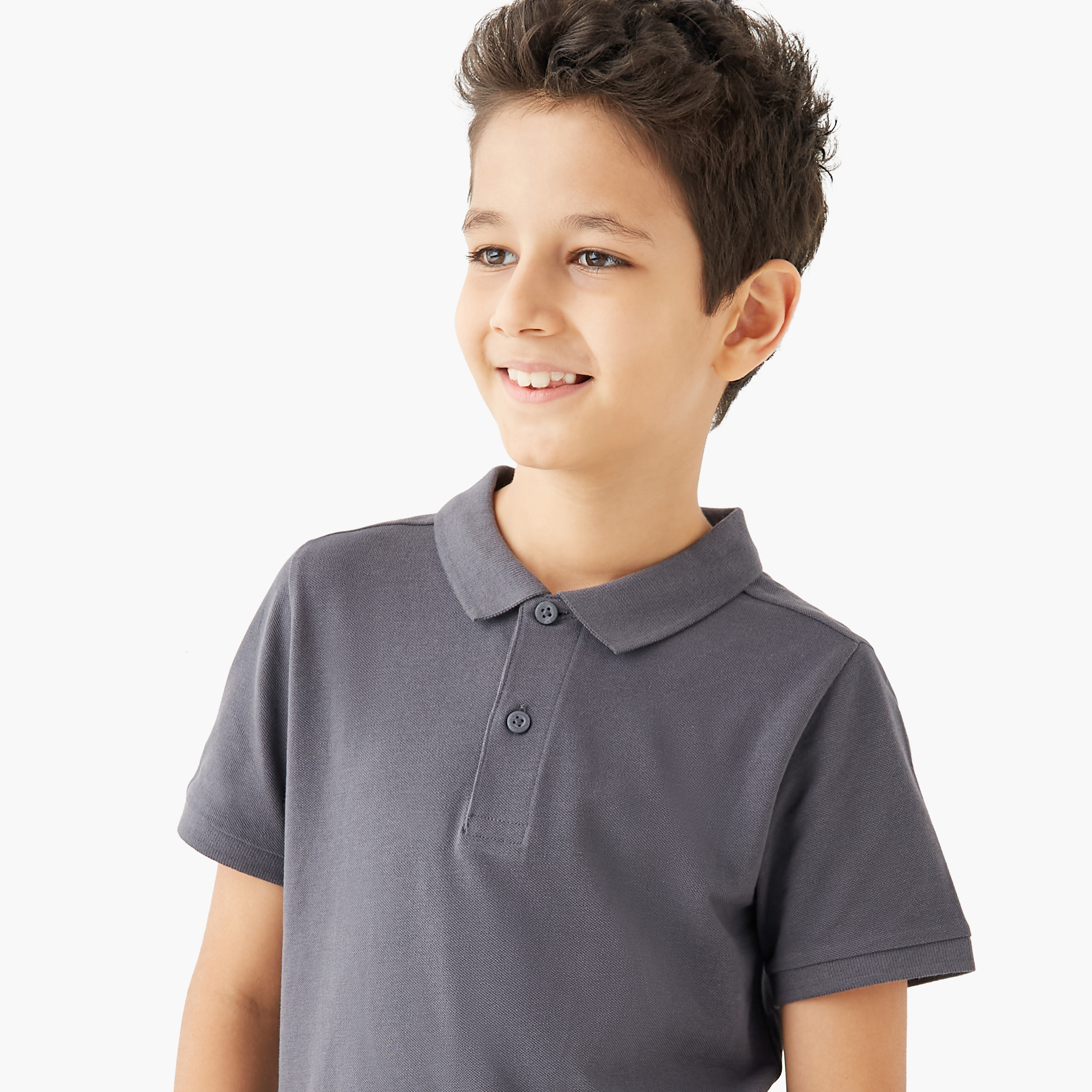 Juniors Collared Short Sleeves Polo T-shirt with Button Placket-boys-clothing-tshirtsandpolos-image-4