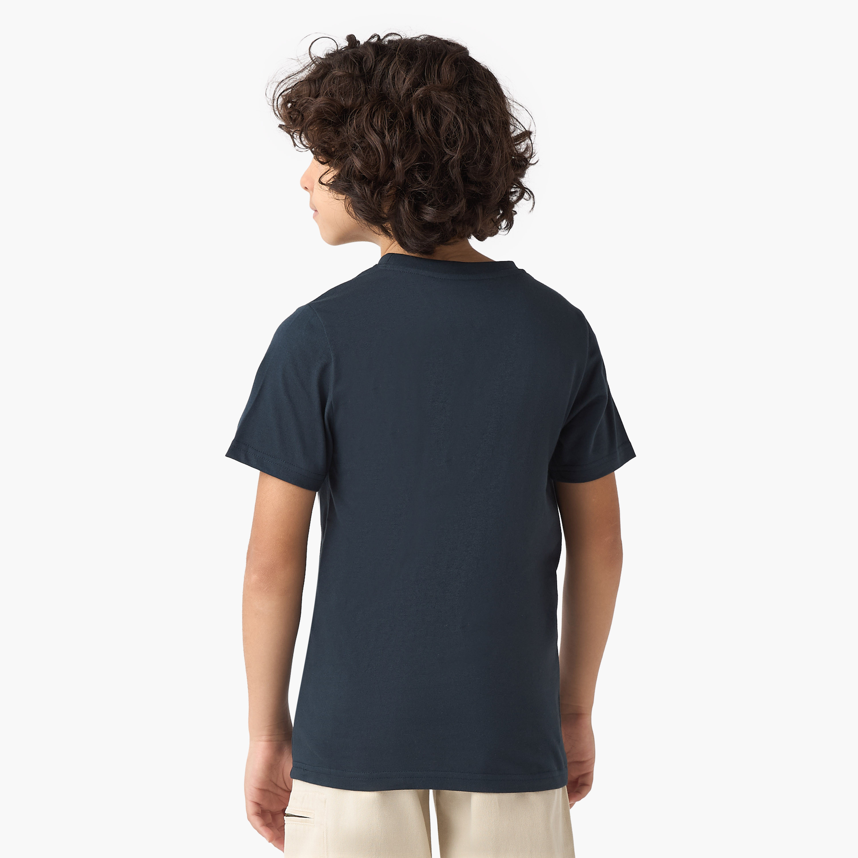Tiger Graphic Print T-shirt with Short Sleeves-boys-clothing-tshirtsandpolos-image-3