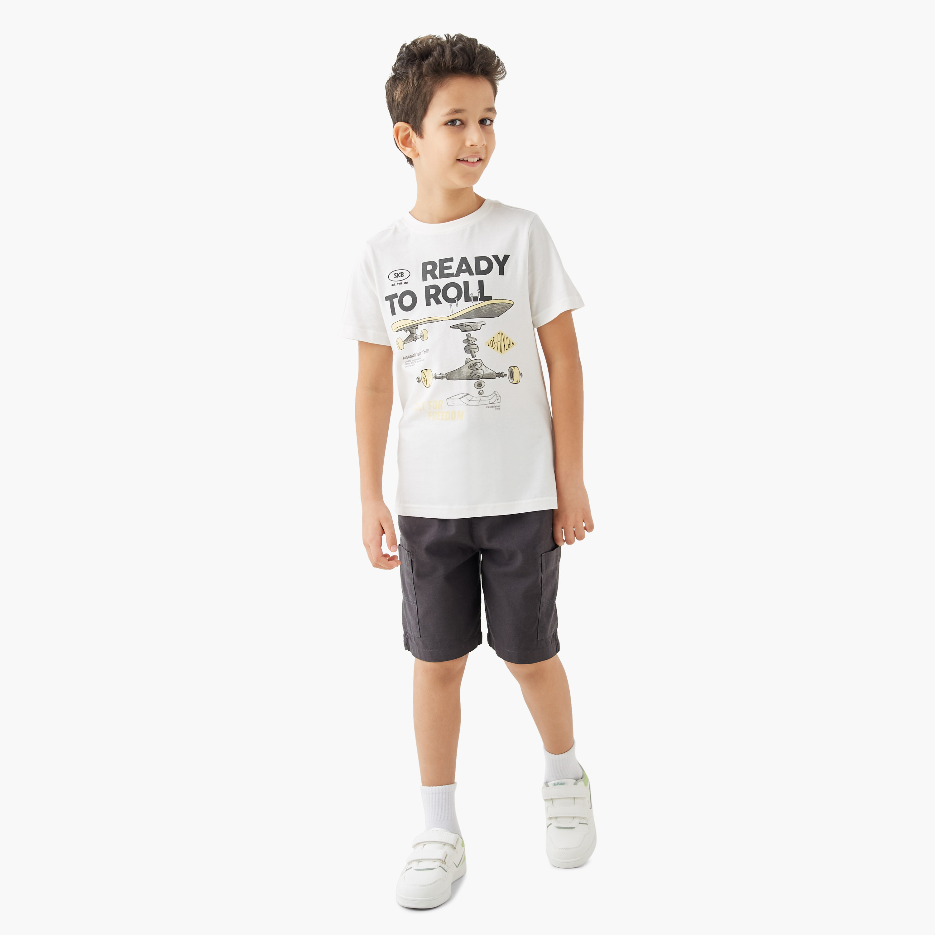 Juniors Graphic Print T-shirt with Crew Neck and Short Sleeves-boys-clothing-tshirtsandpolos-image-2