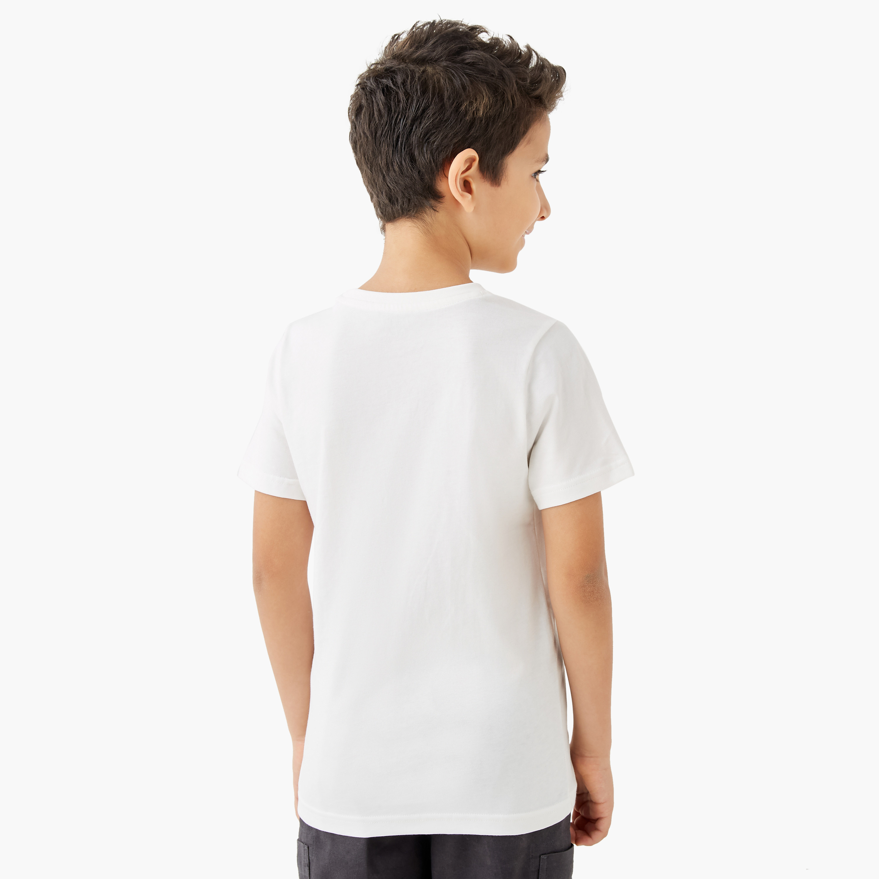 Juniors Graphic Print T-shirt with Crew Neck and Short Sleeves-boys-clothing-tshirtsandpolos-image-3